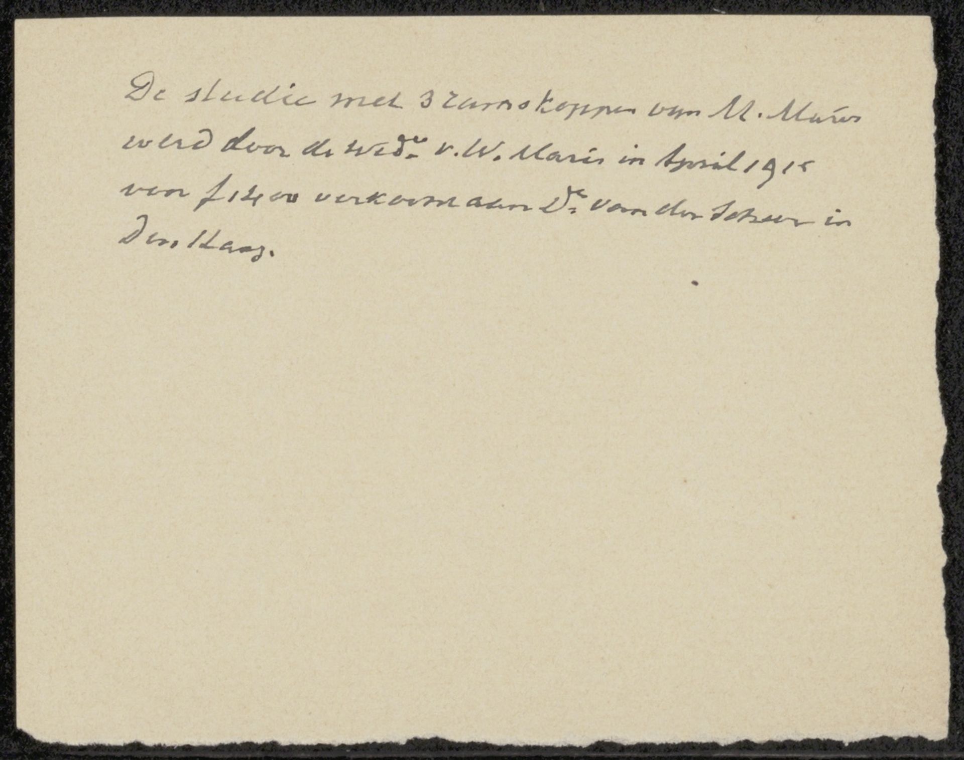 Aantekening betreffende Willem Maris by Anonymous