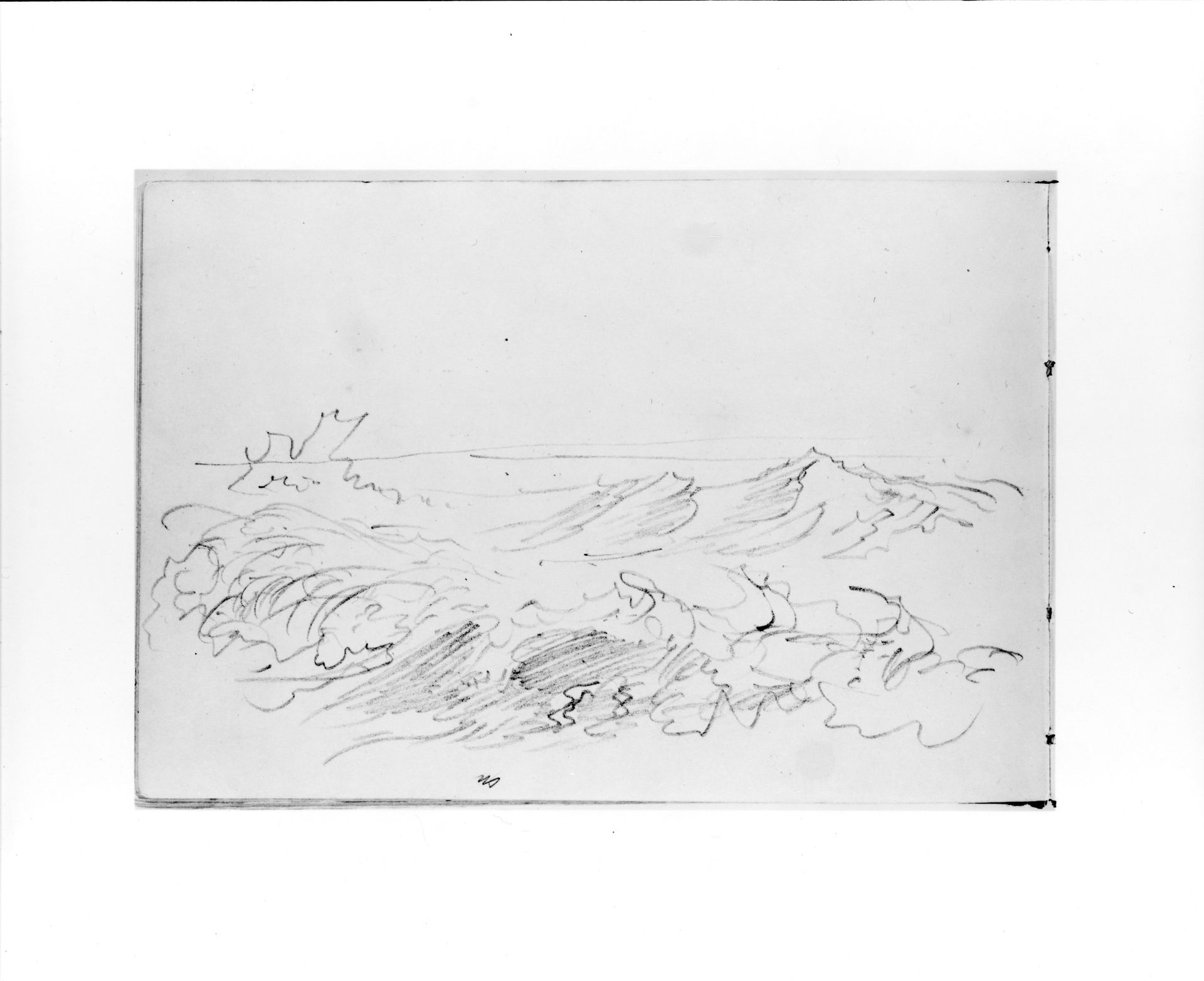 Sketch of Breaking Waves (from Sketchbook VII) by William Trost Richards