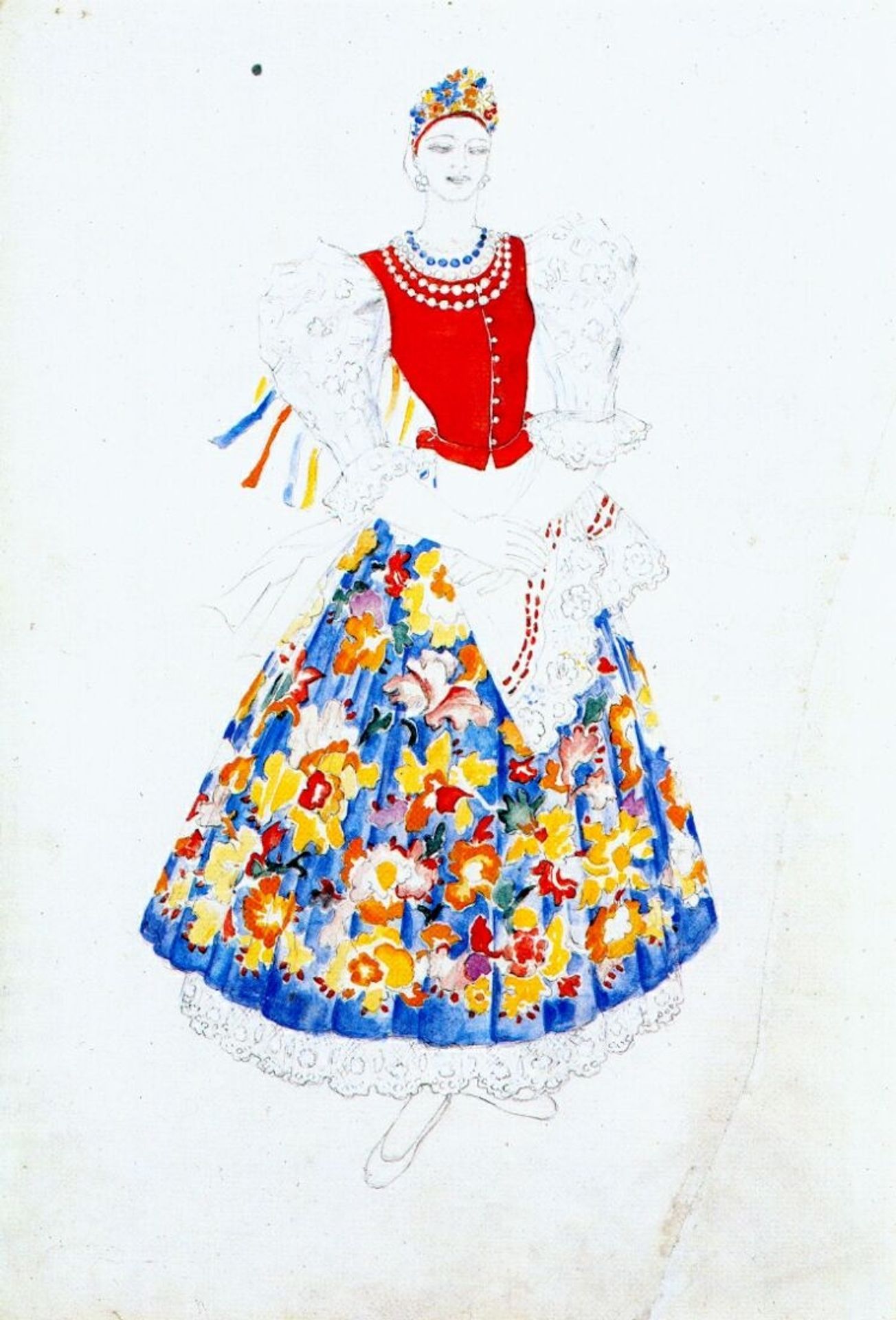 Costume design for bride by Natalia Goncharova