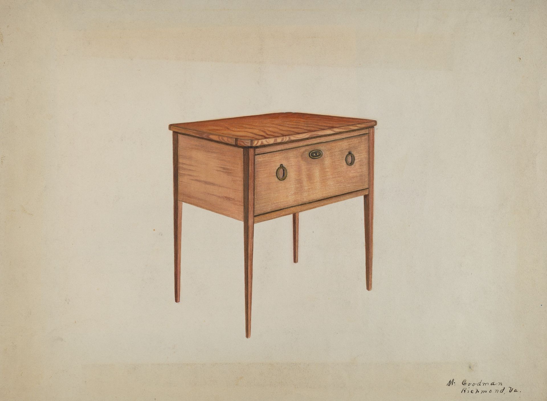 Table with Deep Drawer by Mattie P. Goodman