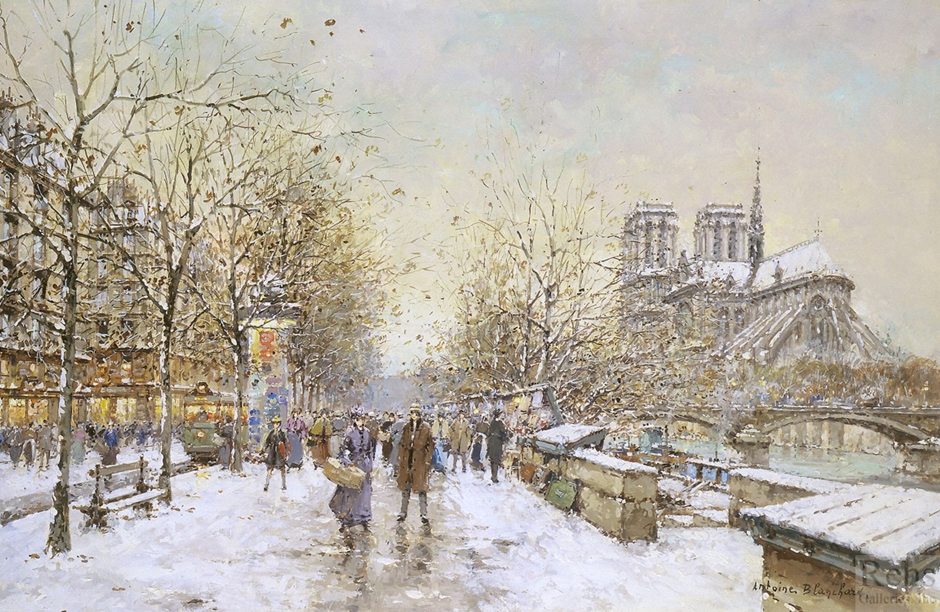 Winter in Paris, Notre Dame by Antoine Blanchard