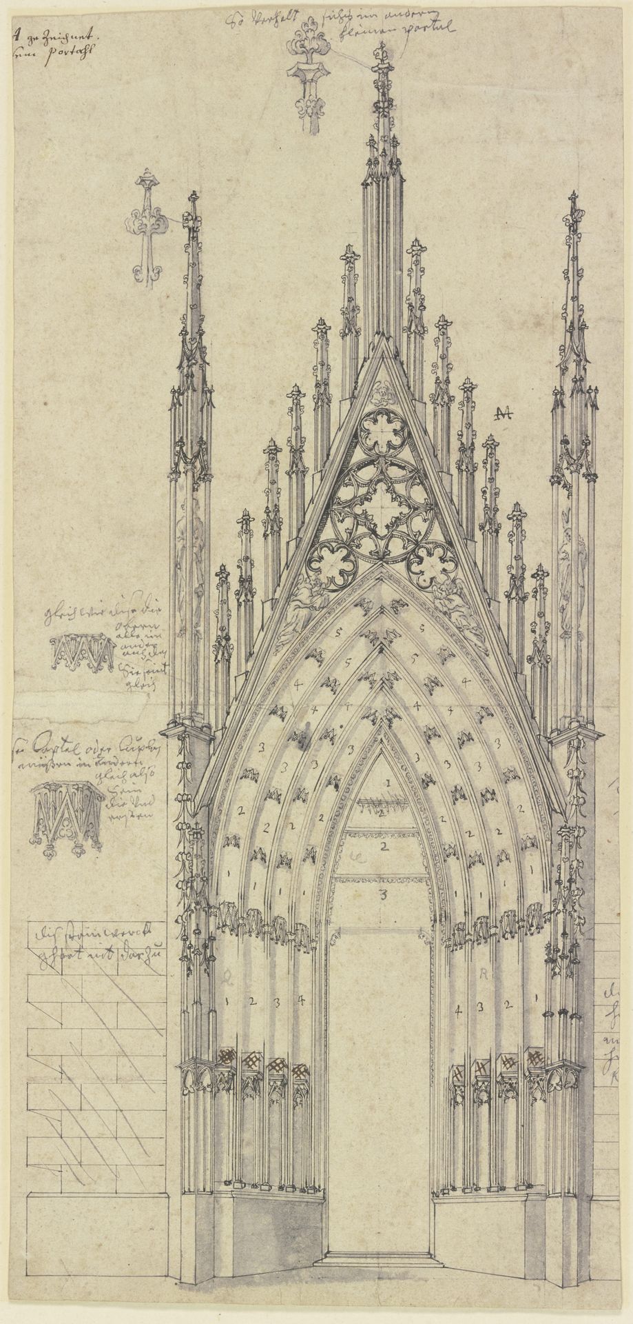 Das nördliche Seitenportal der Westfassade des Straßburger Münsters by Johann Jakob Arhardt
