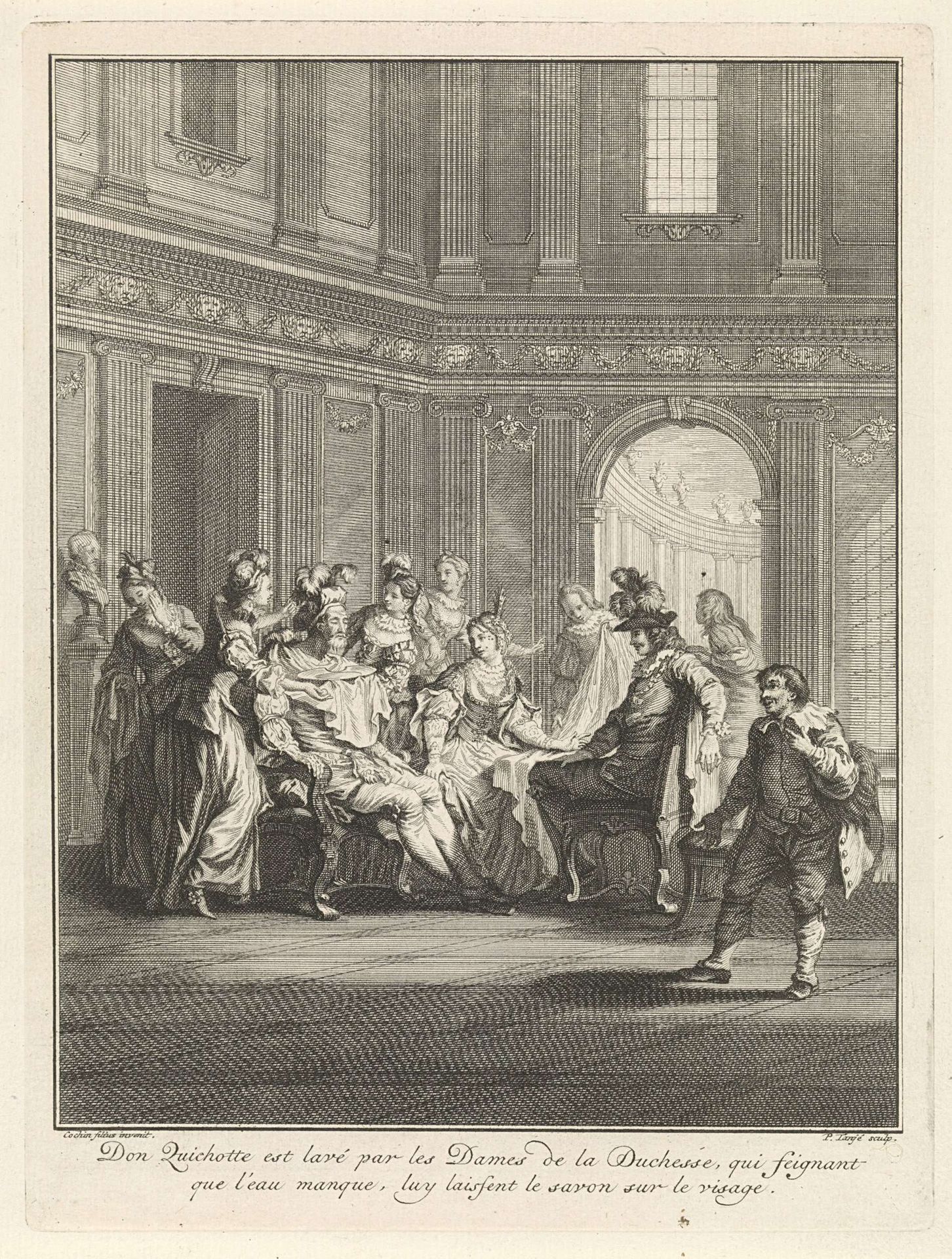 Don Quichot wordt gewassen door de hofdames van de hertogin by Pieter Tanjé