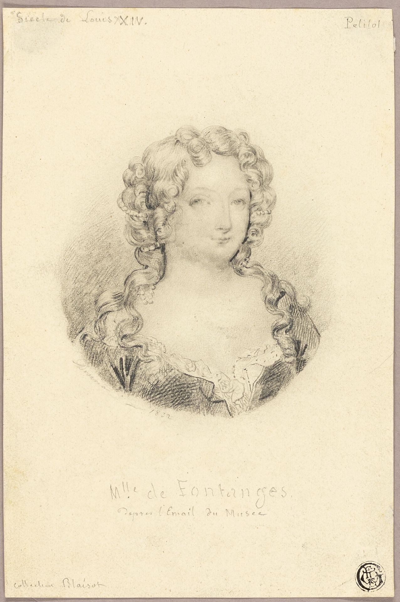 Medallion Portrait of Mlle de Fontanges by Eugène Devéria