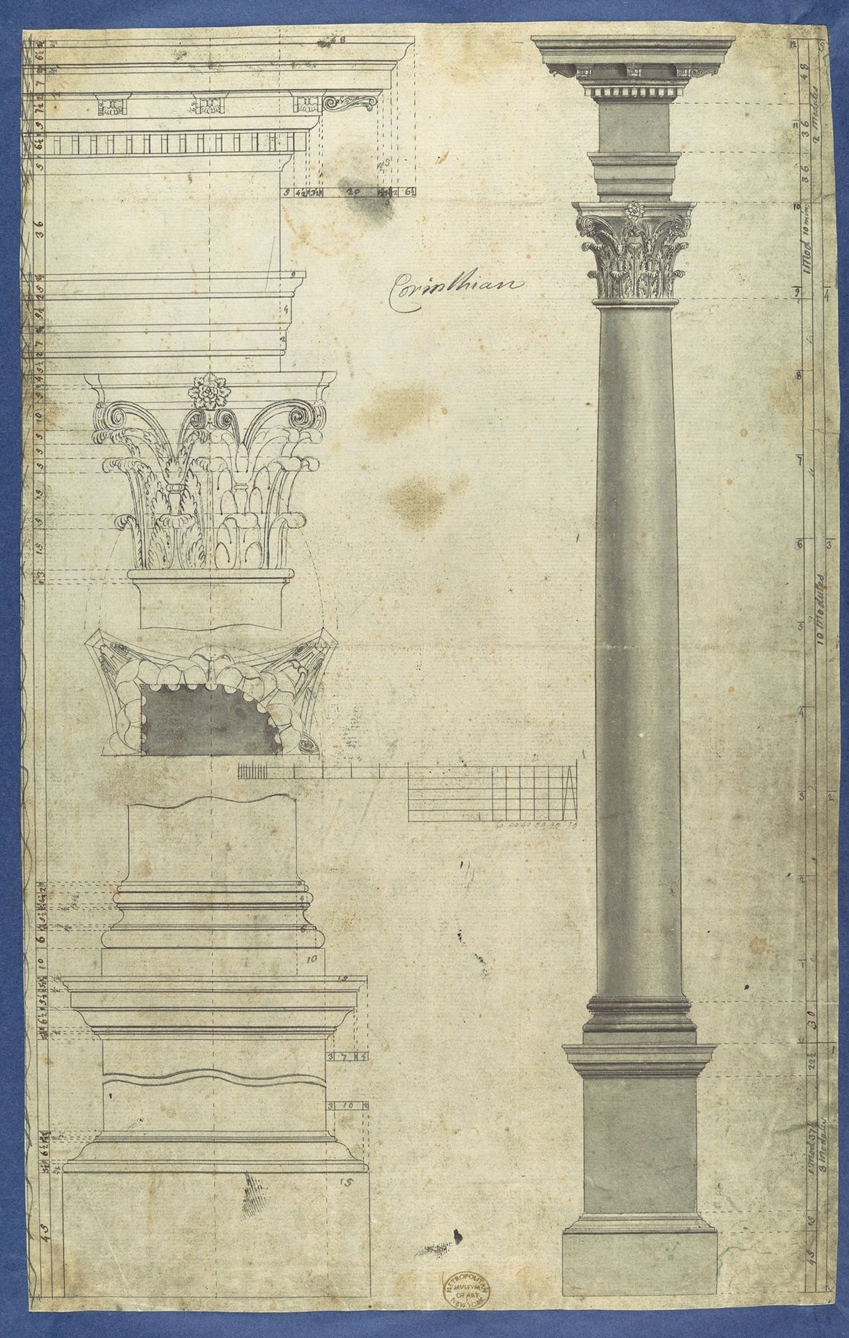 The General Proportions of the Corinthian Order, in Chippendale Drawings, Vol. I by Thomas Chippendale