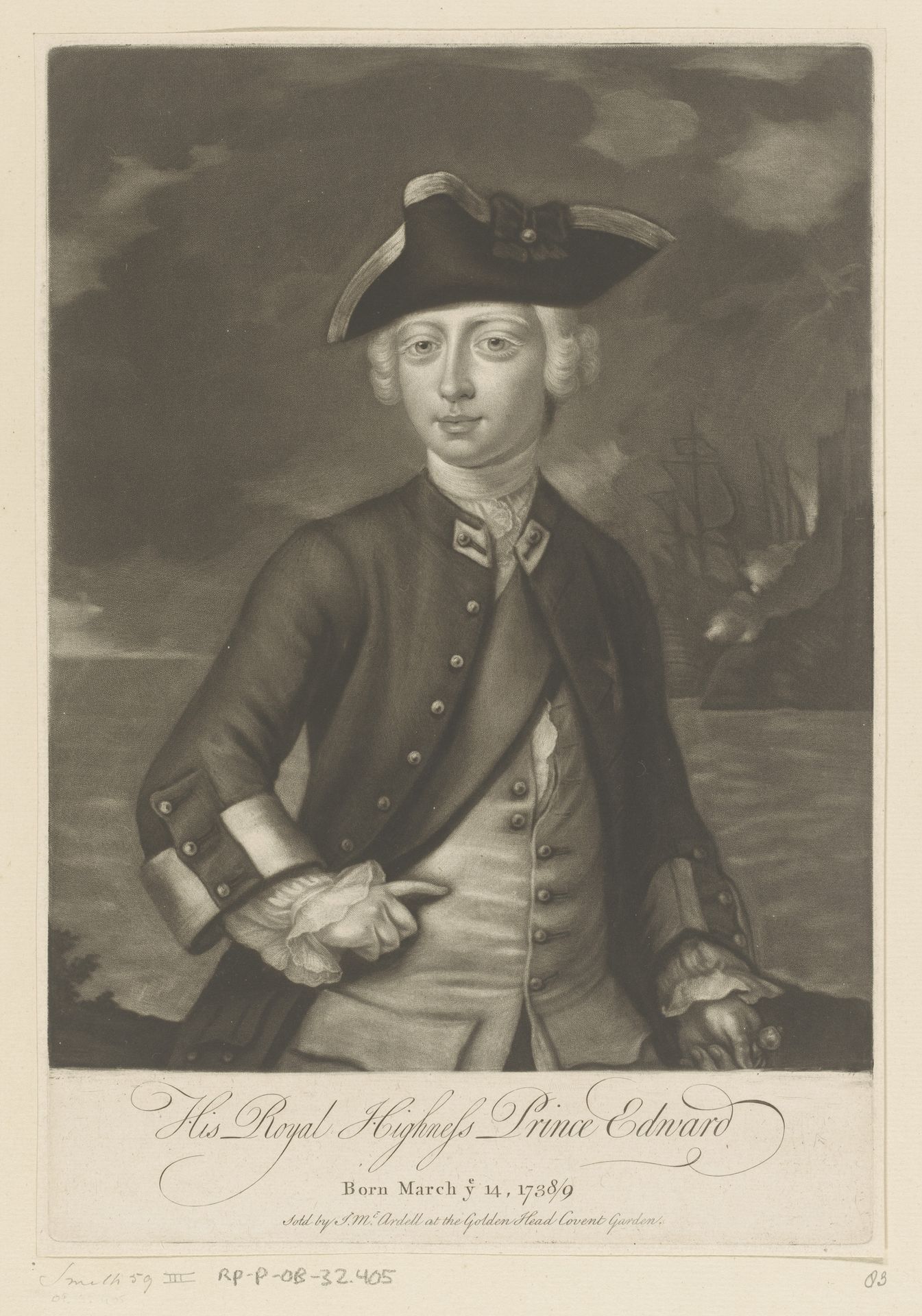 Portret van Eduard van York by James McArdell