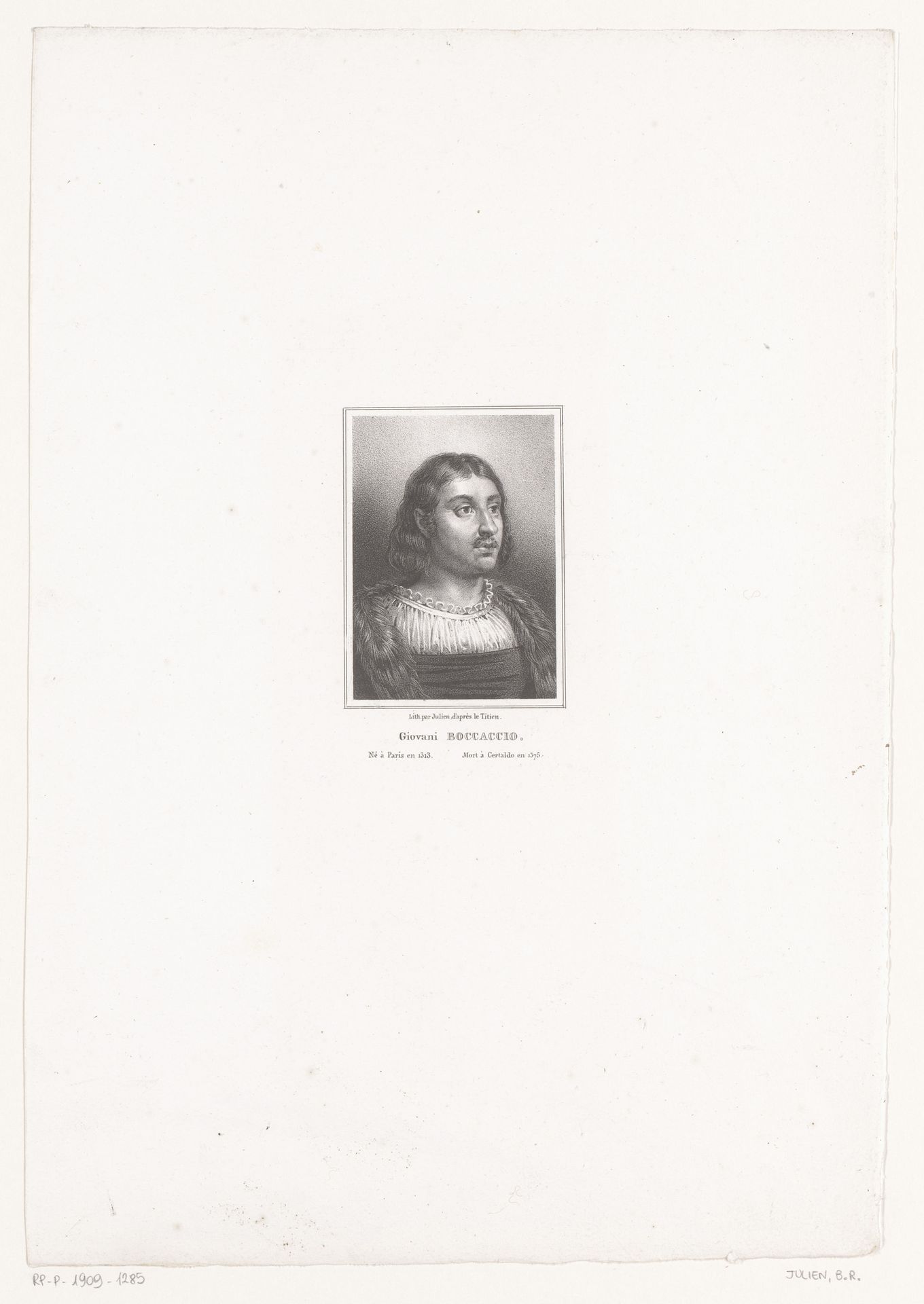 Portret van Giovanni Boccaccio by Bernard Romain Julien