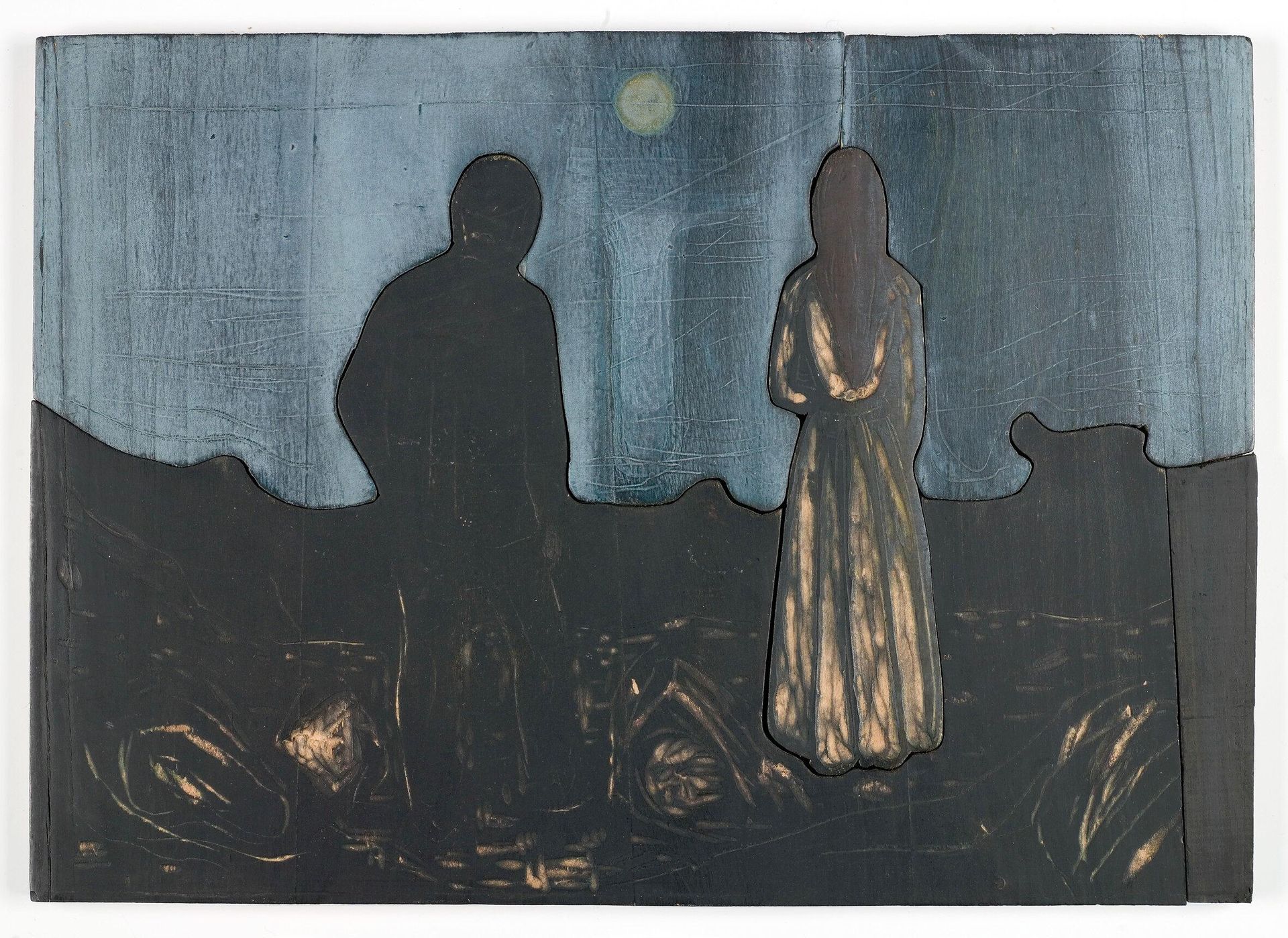 Two Human Beings. The Lonely Ones by Edvard Munch