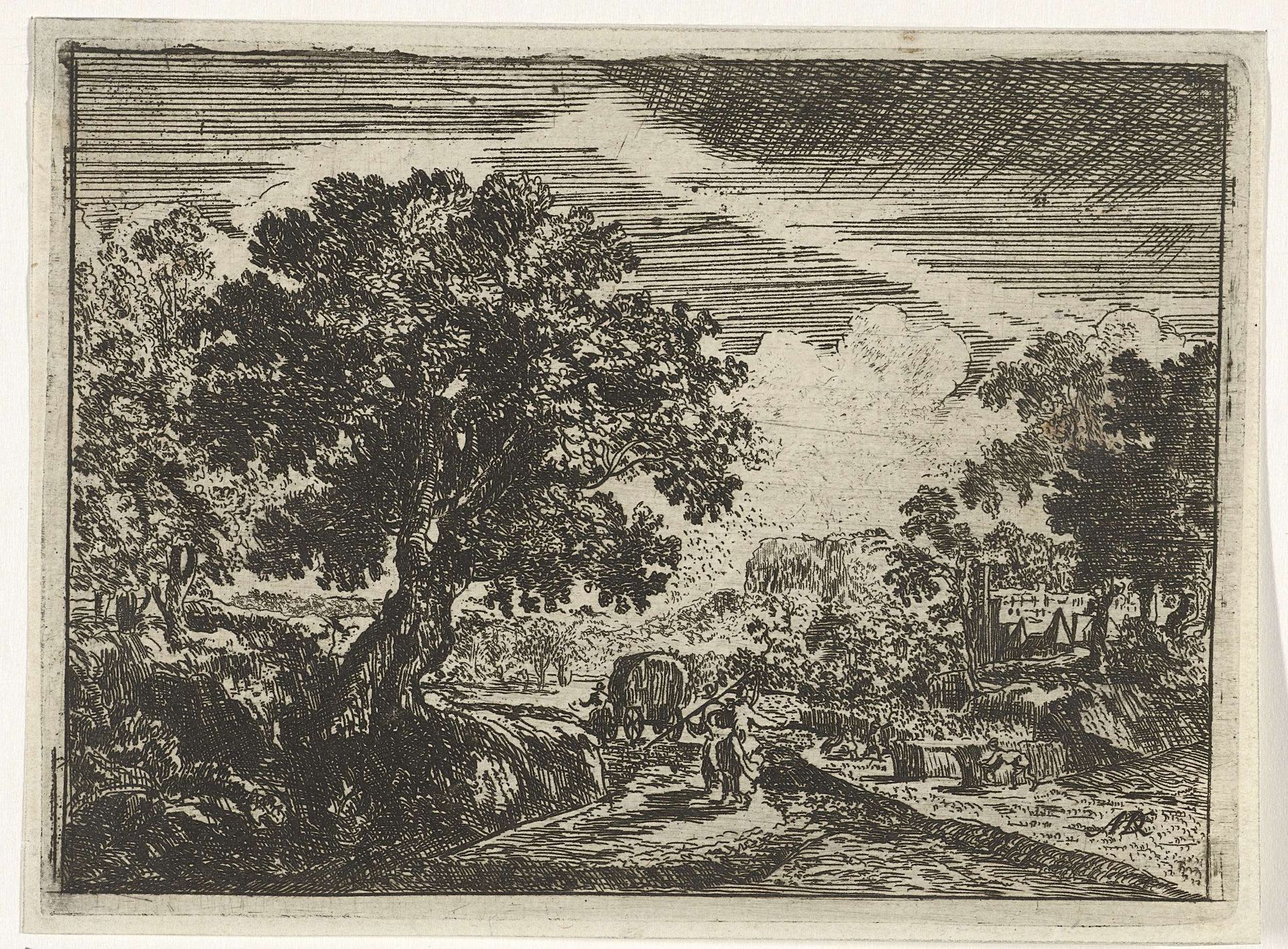 Maaier in een landschap by Anna Maria de Koker