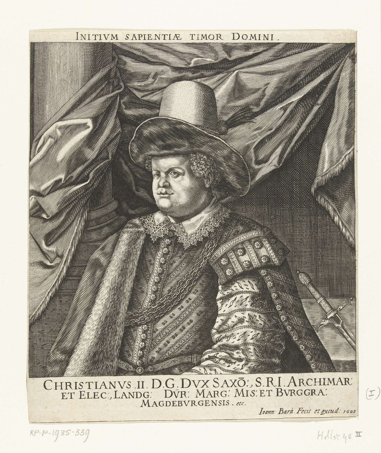 Portret van Christiaan II Keurvorst van Saksen by Johan Barra