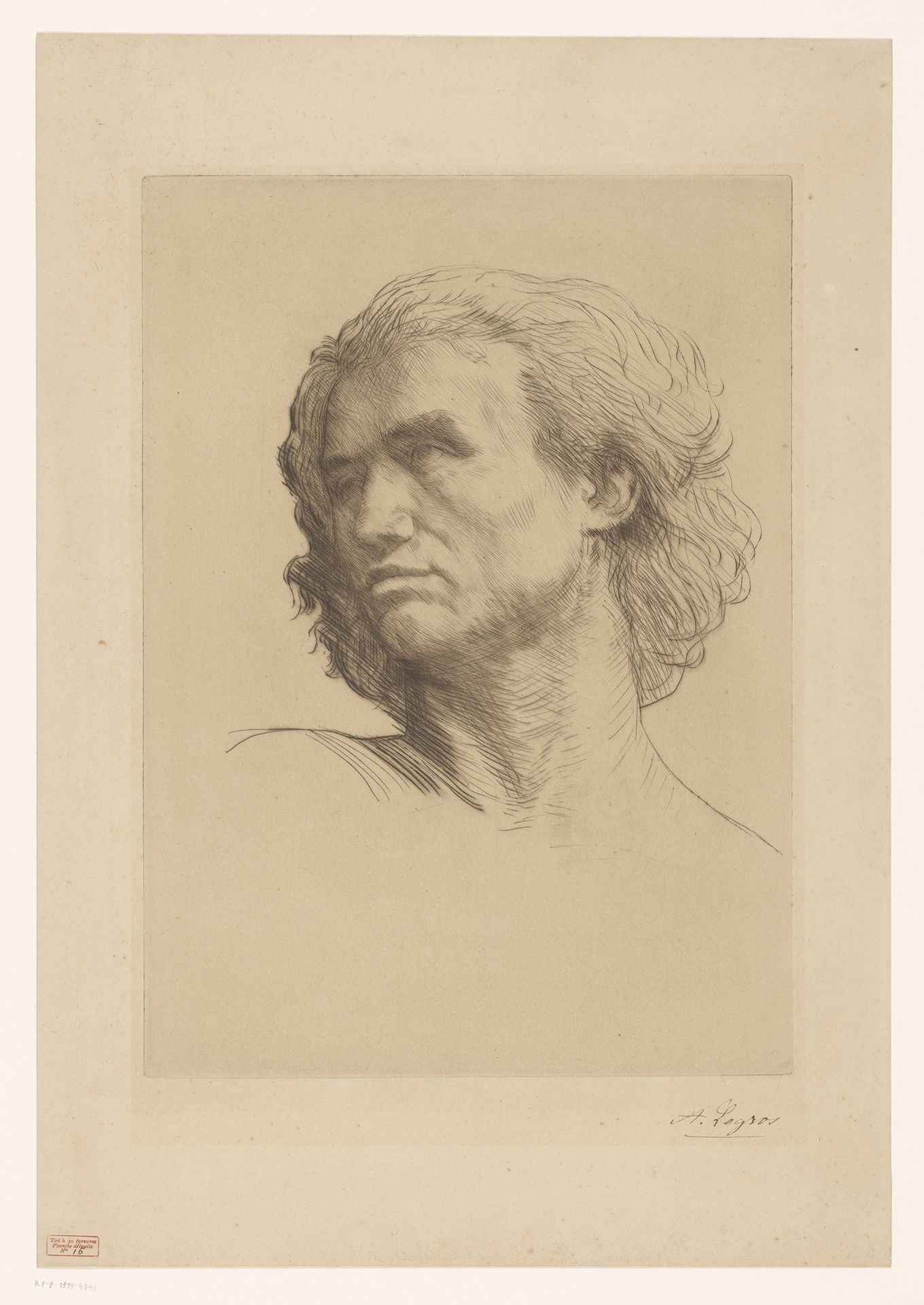 Hoofd van een man by Alphonse Legros