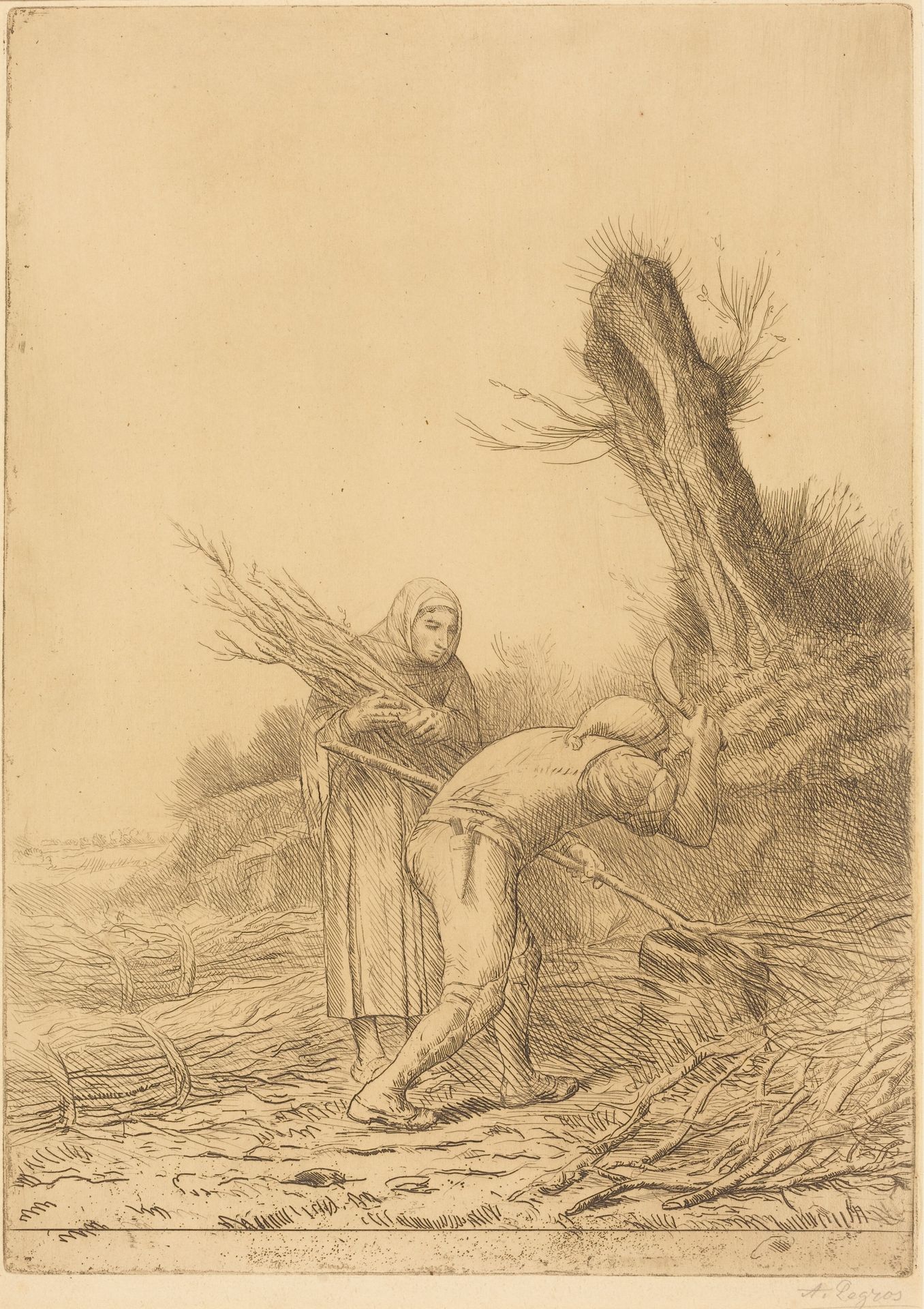 Fagot-makers (Les faiseurs de fagots) by Alphonse Legros