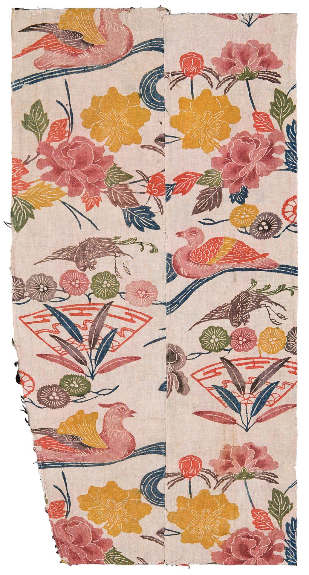 Fragment decorated with florals by Anonymous