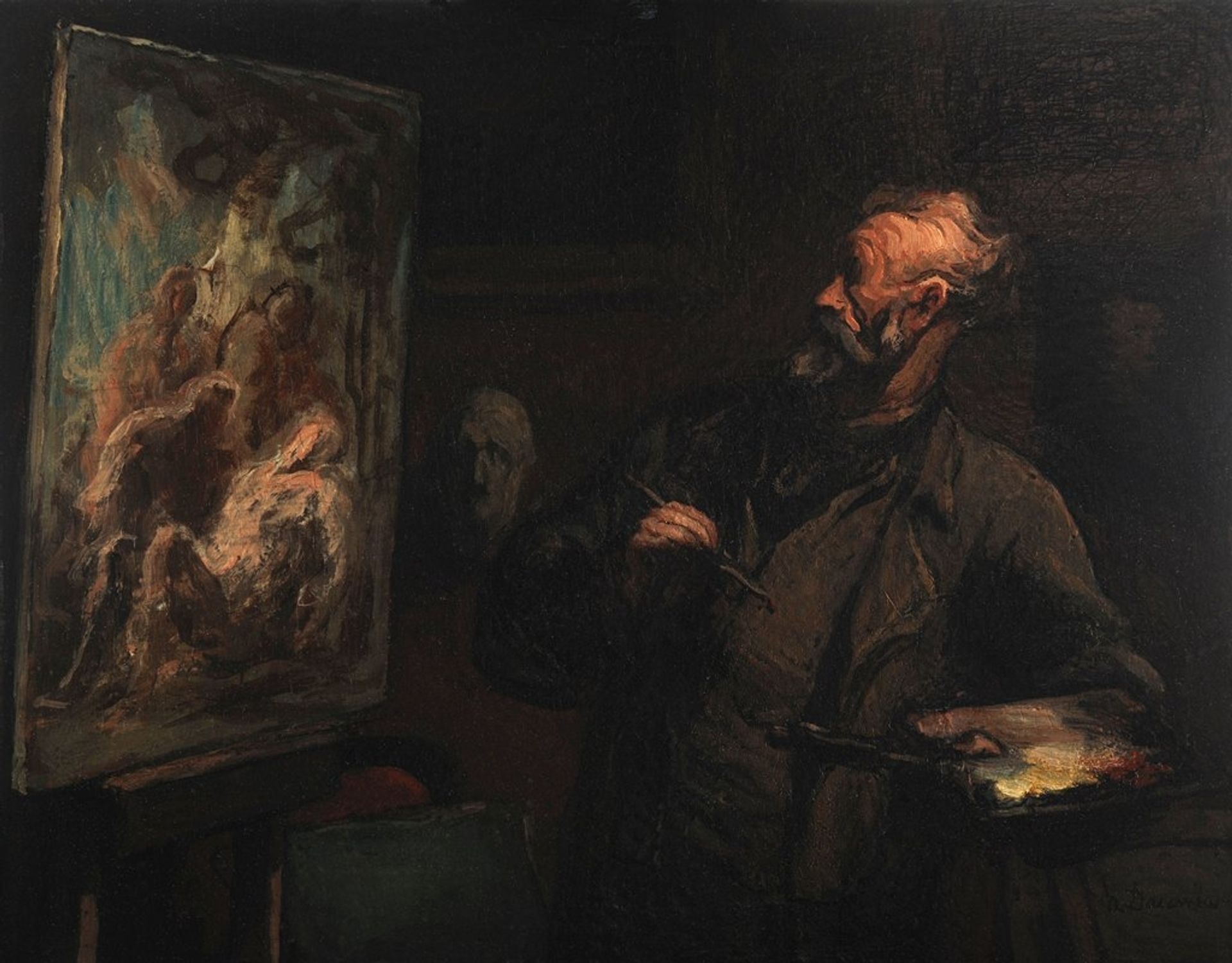 L’artiste à la mise au tombeau by Honoré Daumier