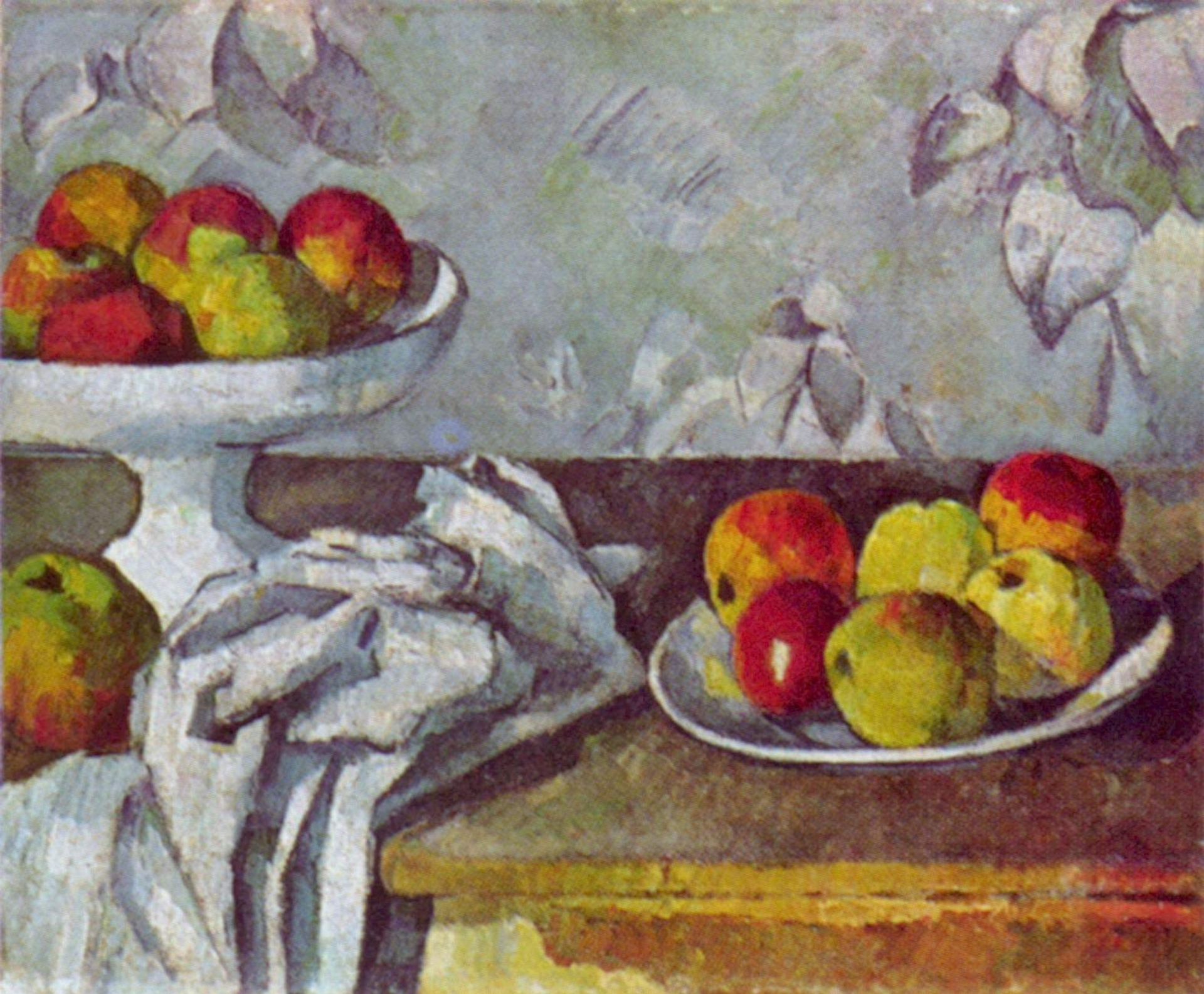 Still life with apples and fruit bowl by Paul Cézanne