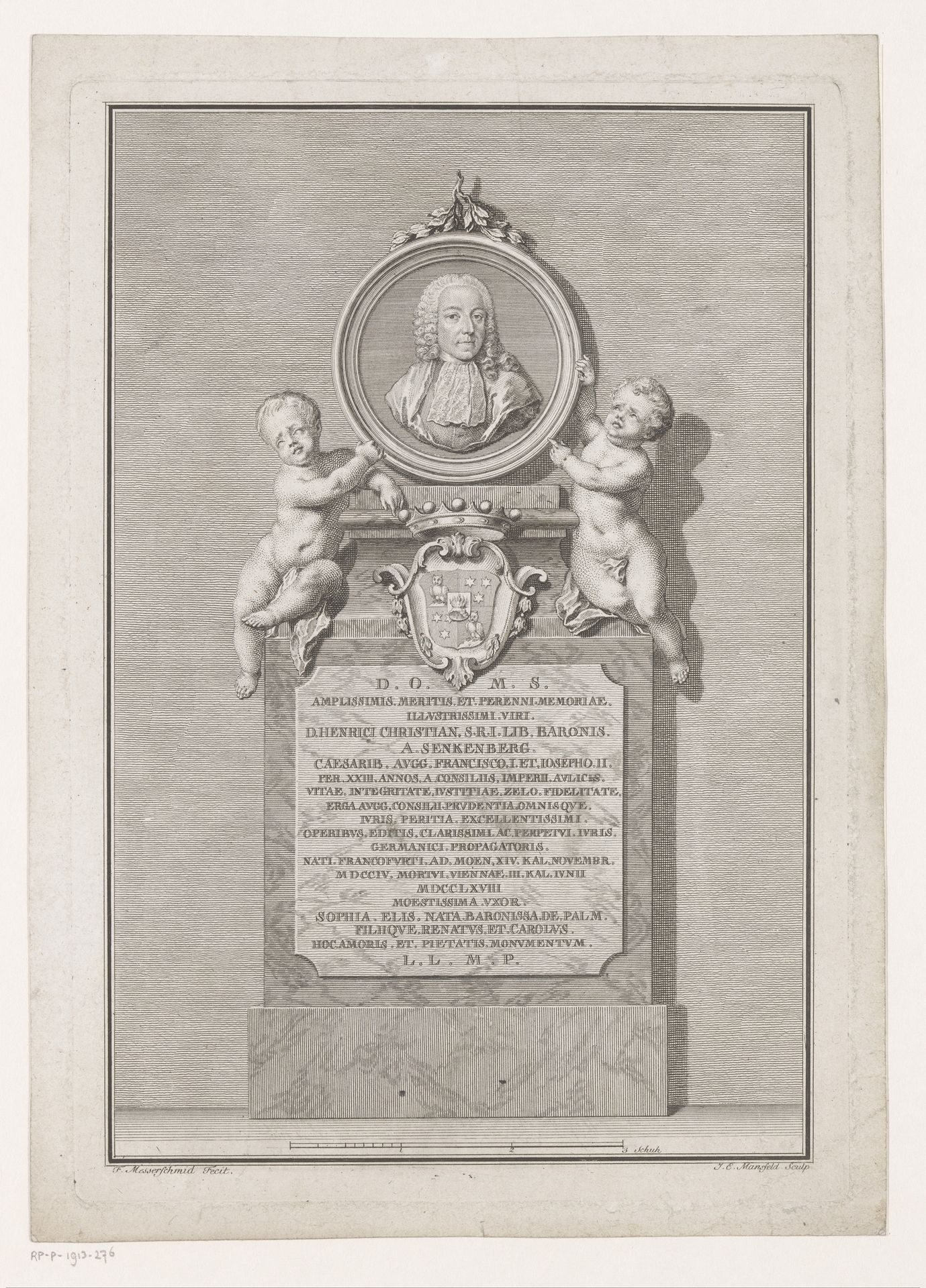 Monument van Heinrich Christian von Senckenberg by Johann Ernst Mansfeld