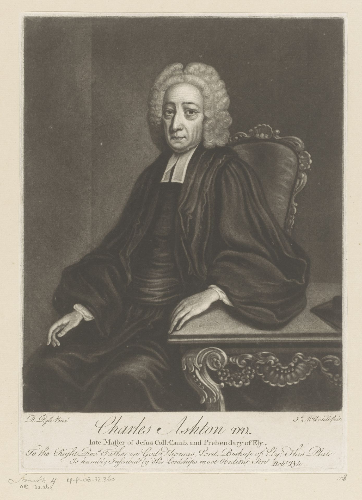 Portret van Charles Ashton by James McArdell