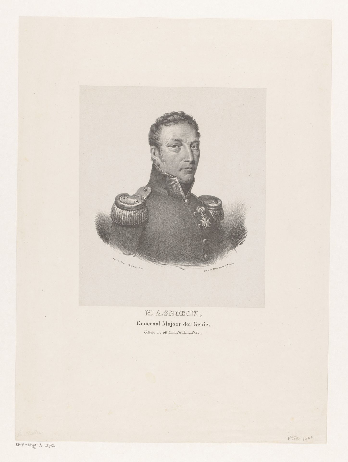 Portret van Matthias Adriaan Snoeck by Michel Mourot