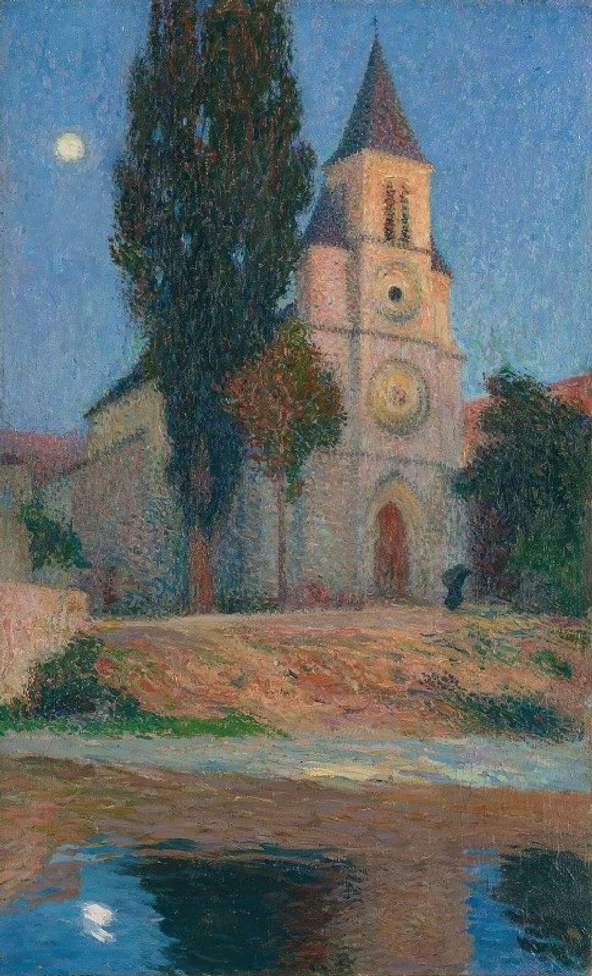Lever De Lune Derrière L’église De La Bastide-Du-Vert by Henri Martin
