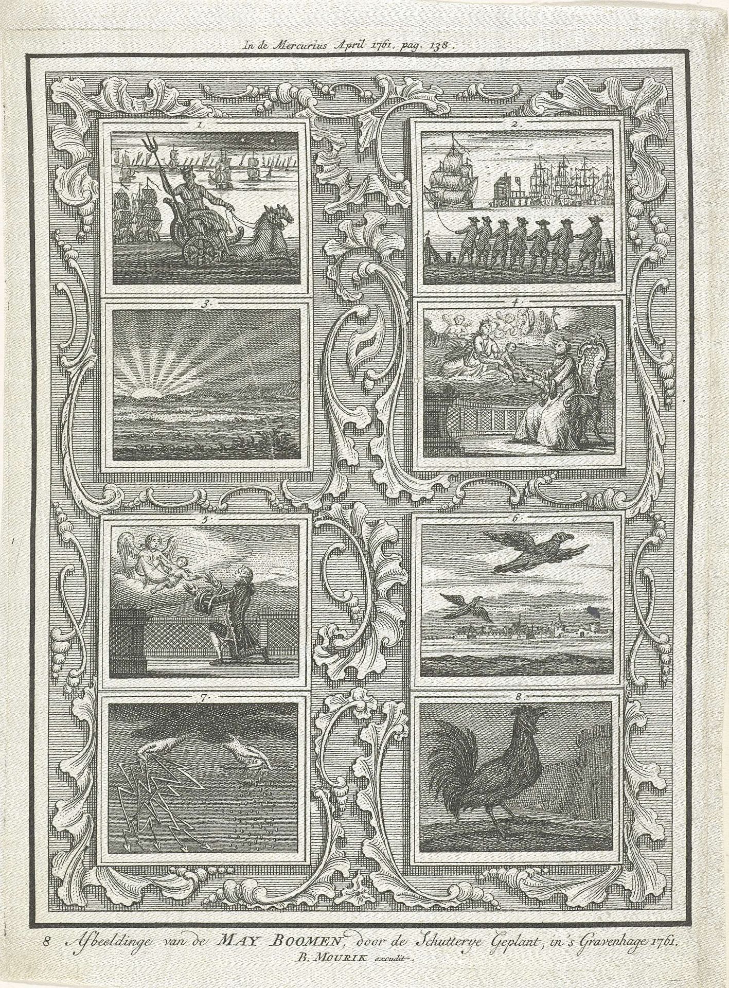 Meiboom geplant door de Haagse Schutterij, 1761 by Caspar Jacobsz. Philips