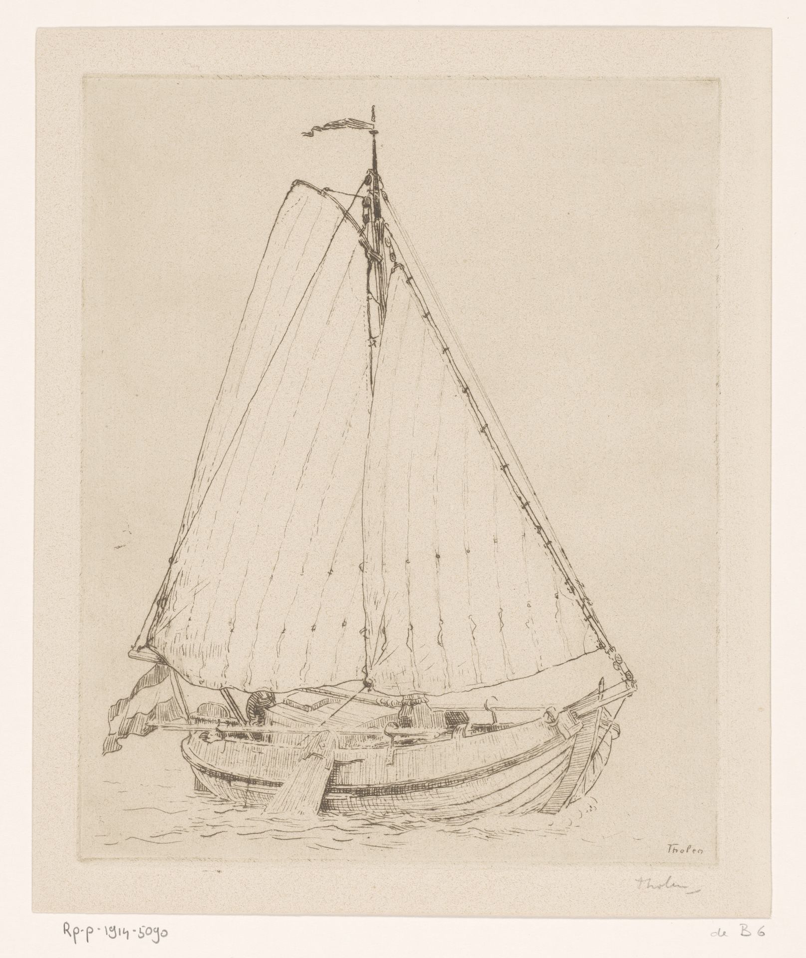 Zeilboot by Willem Bastiaan Tholen