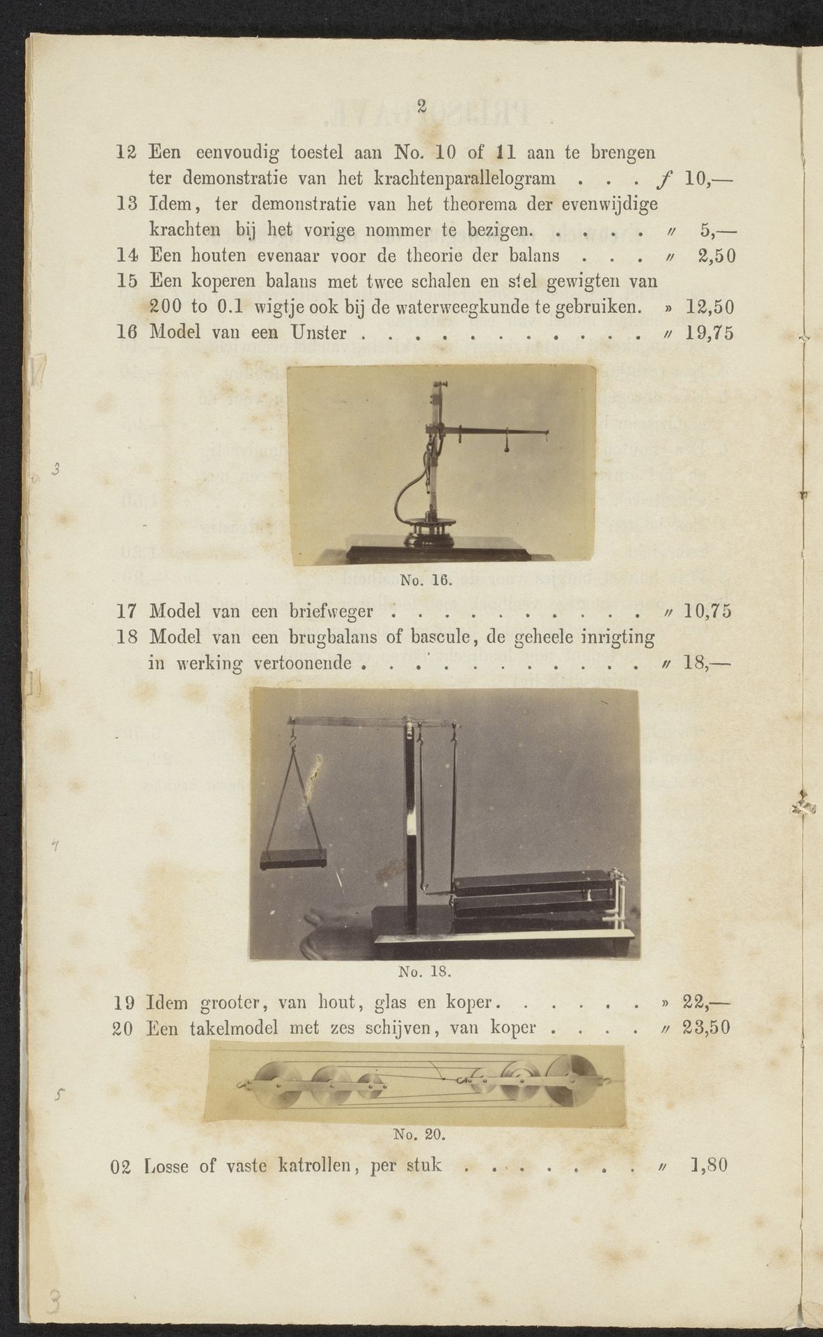 Drie foto's van natuurkundige instrumenten by F.W. Funckler