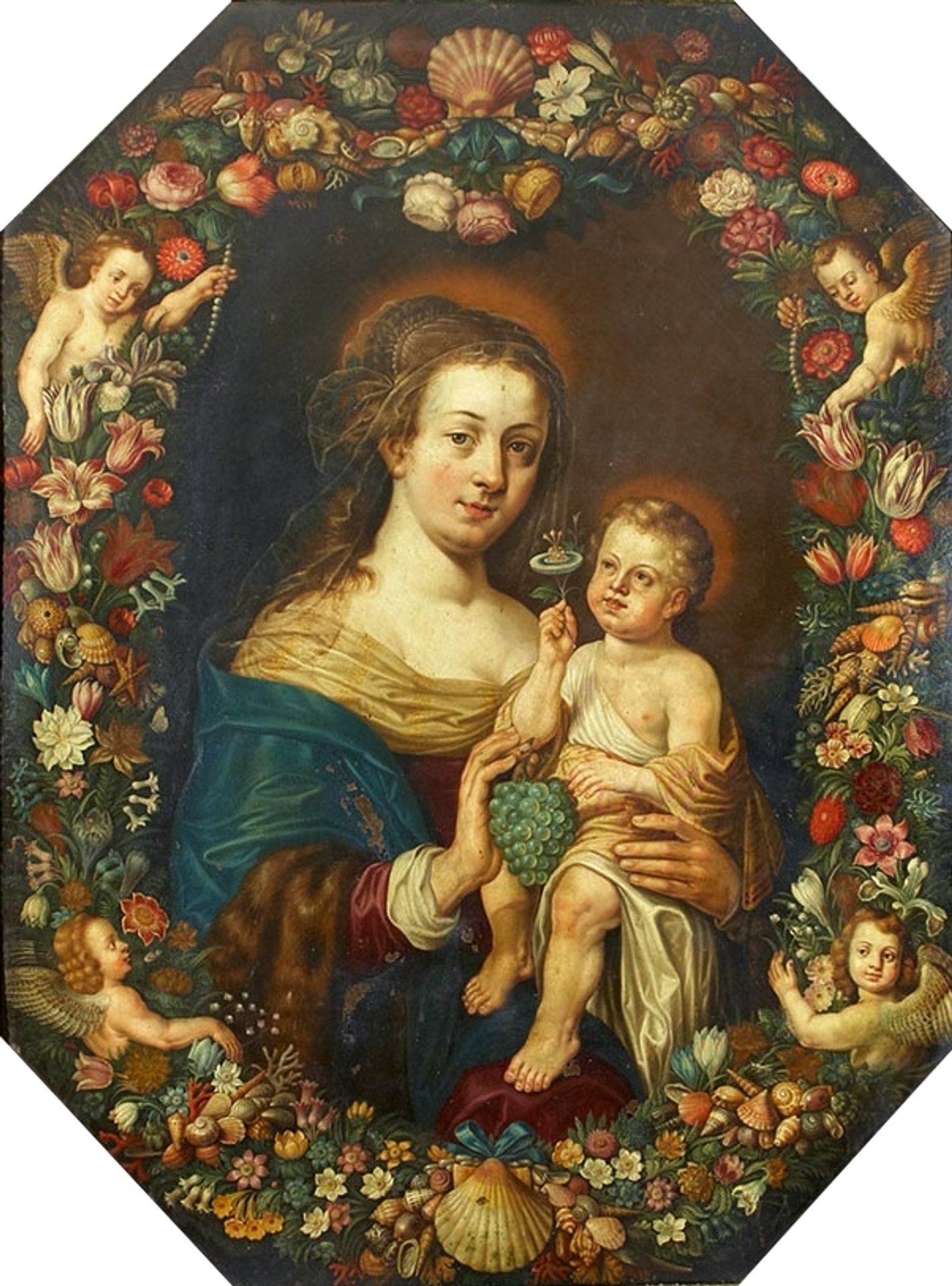 Madonna and Child in a Floral Garland by Jan Brueghel the Elder