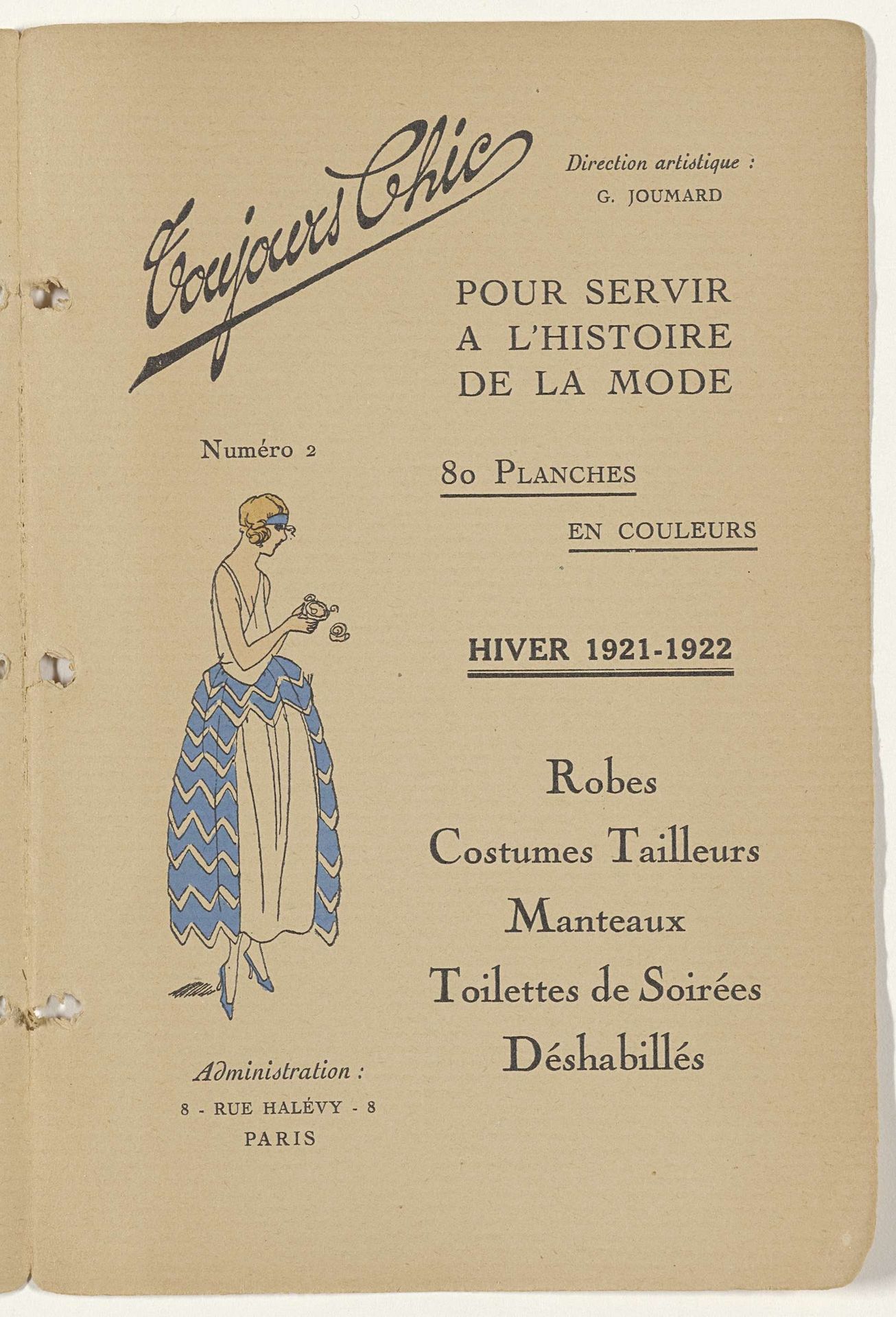 Toujours Chic / pour servir à l'histoire de la mode. Hiver 1921-1922: titelpagina by G-P. Joumard