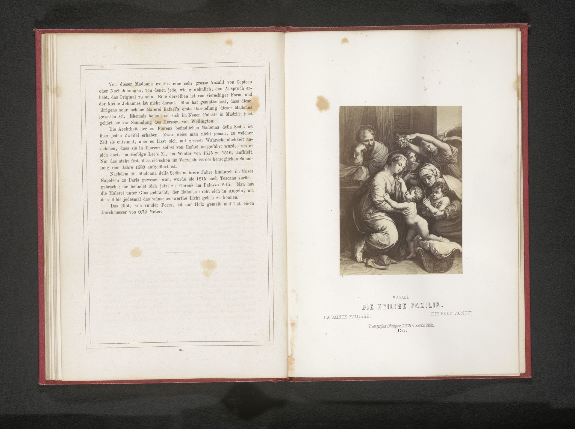 Fotoreproductie van een prent naar een schilderij, voorstellende de Heilige Familie by Gustav Schauer
