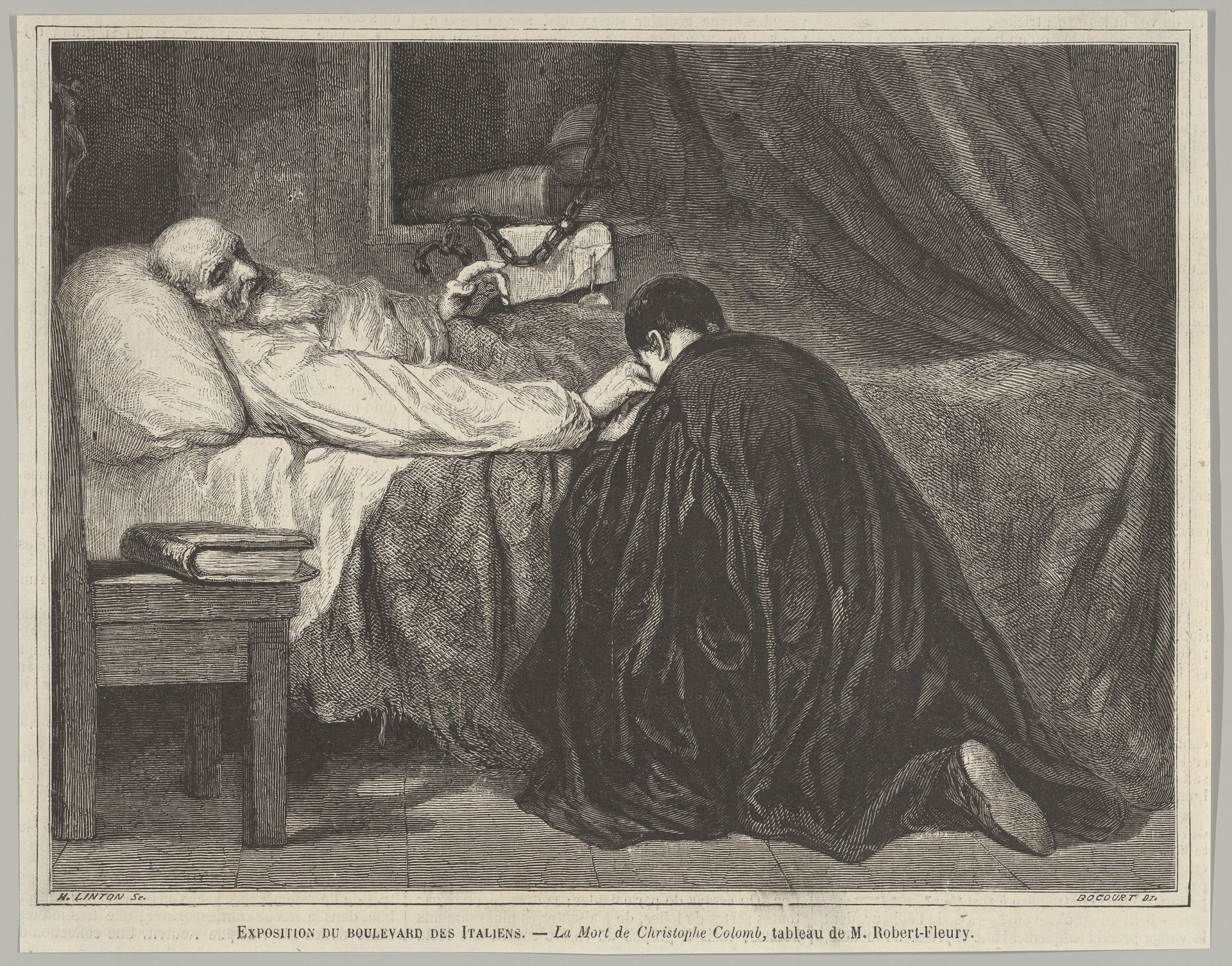 The Death of Christopher Columbus, from "Le Monde Illustré" by Henry Linton