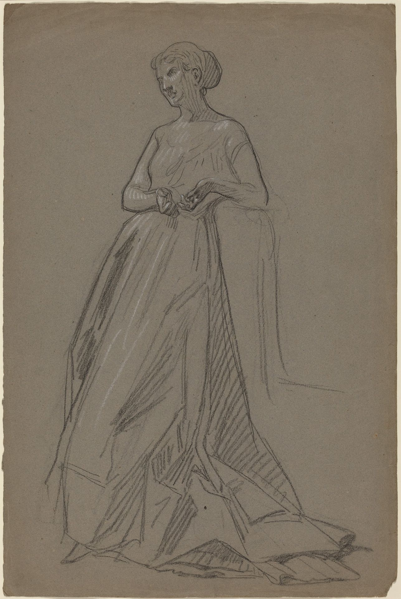 Standing Woman Leaning on Her Elbow by Anonymous