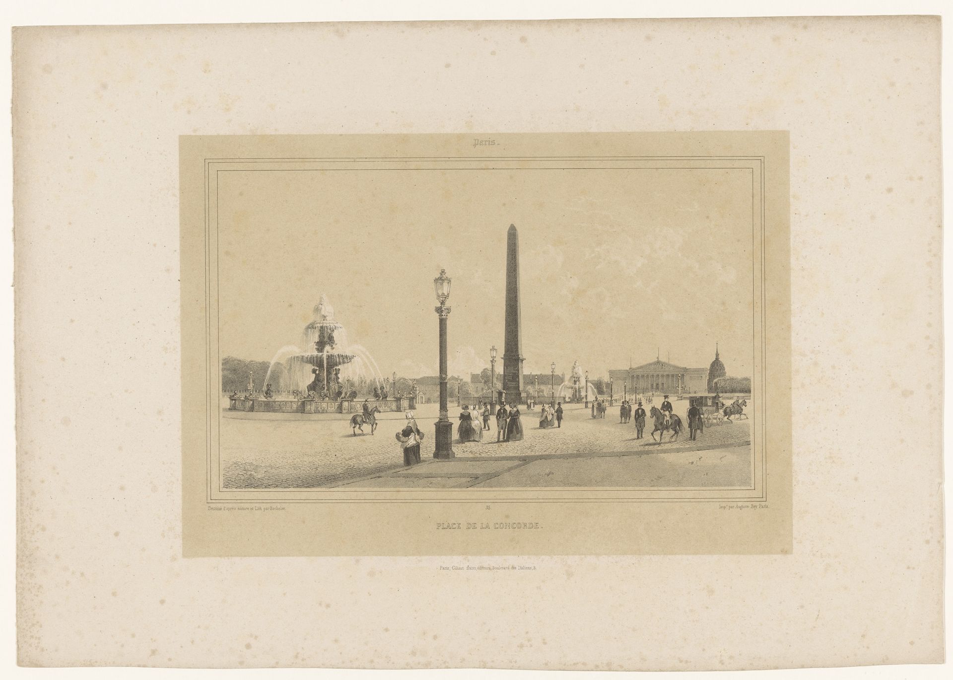 Zicht op de Place de la Concorde in Parijs by Charles-Claude Bachelier