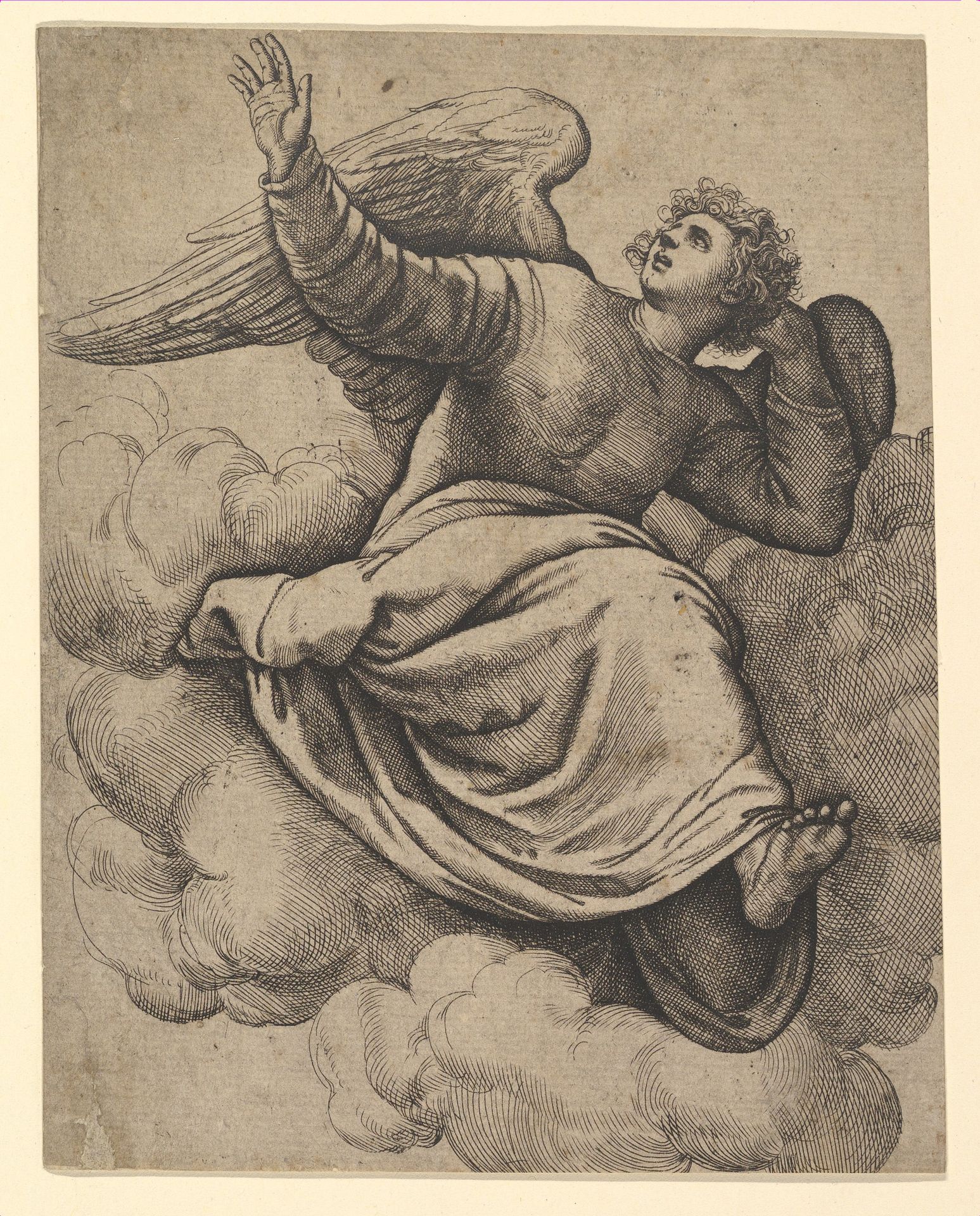 Angel Seated on a Cloud by Battista Franco