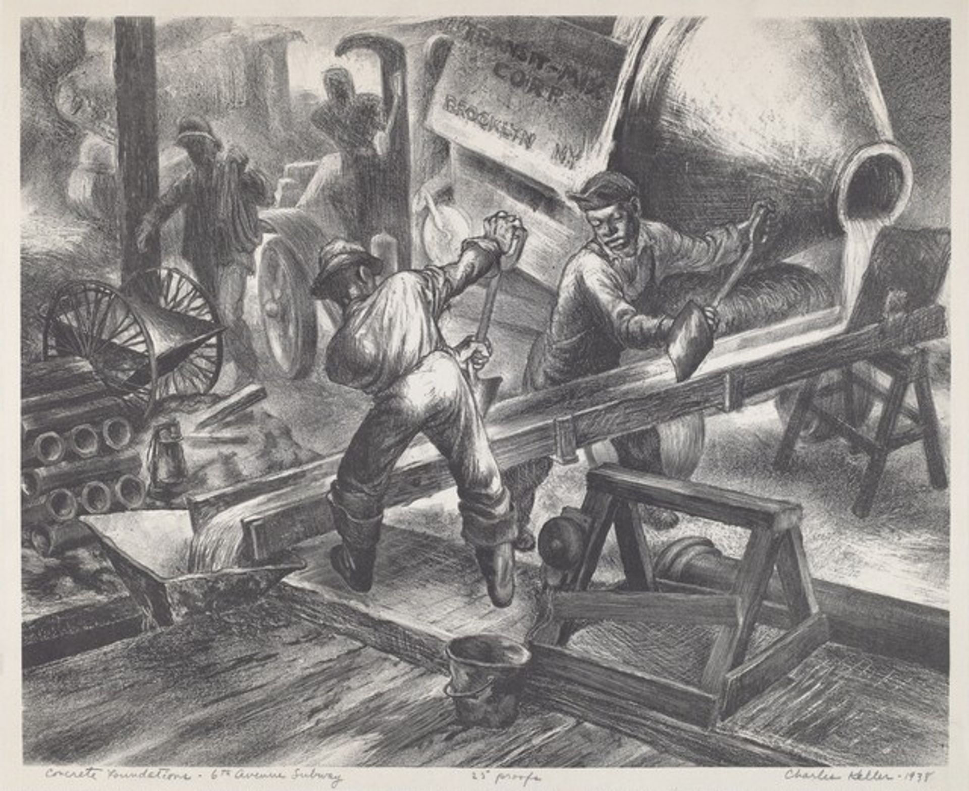 Concrete Foundations - 6th Avenue Subway by Charles Keller