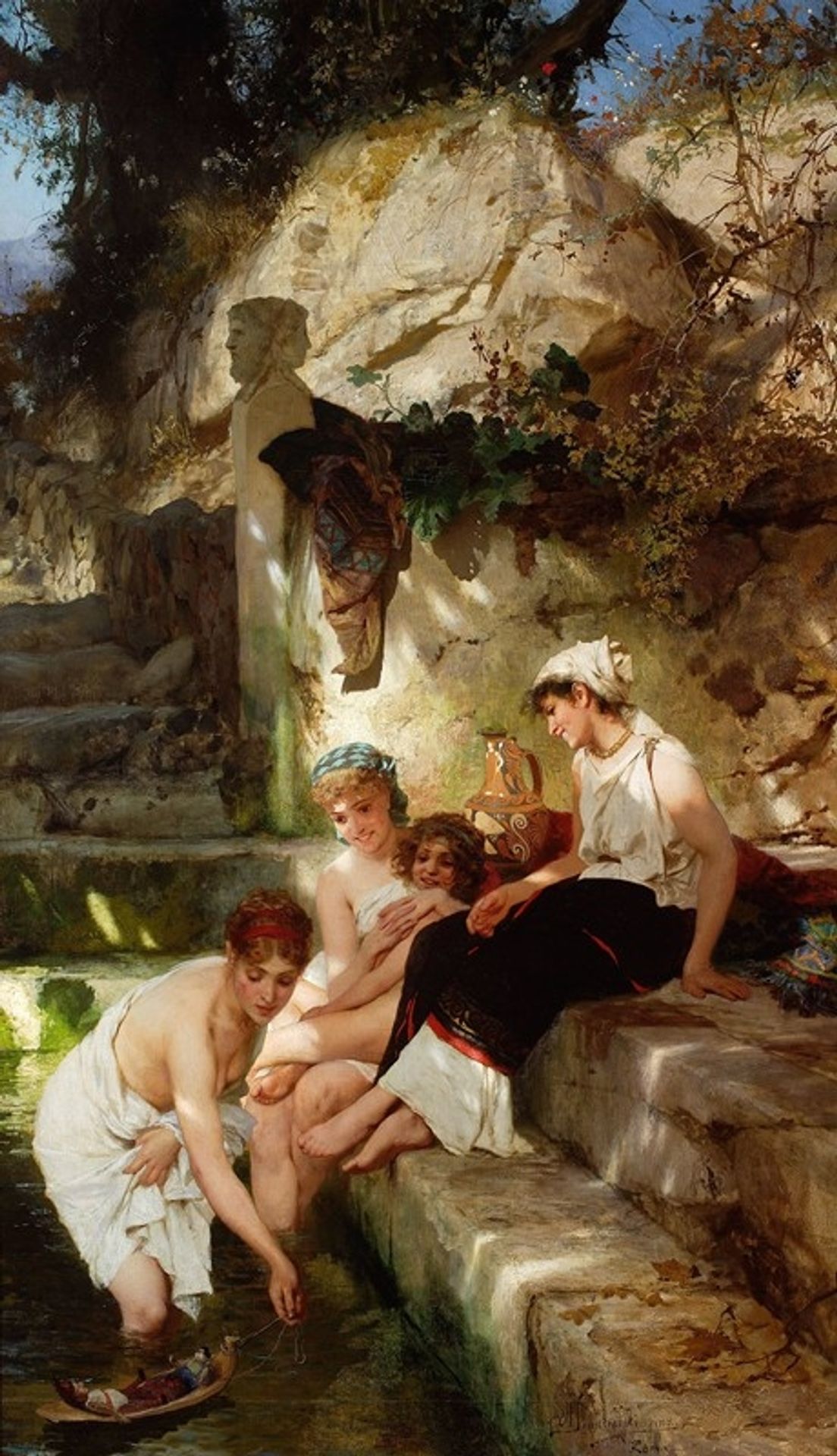 Roman idyll – Before the bath by Henryk Siemiradzki