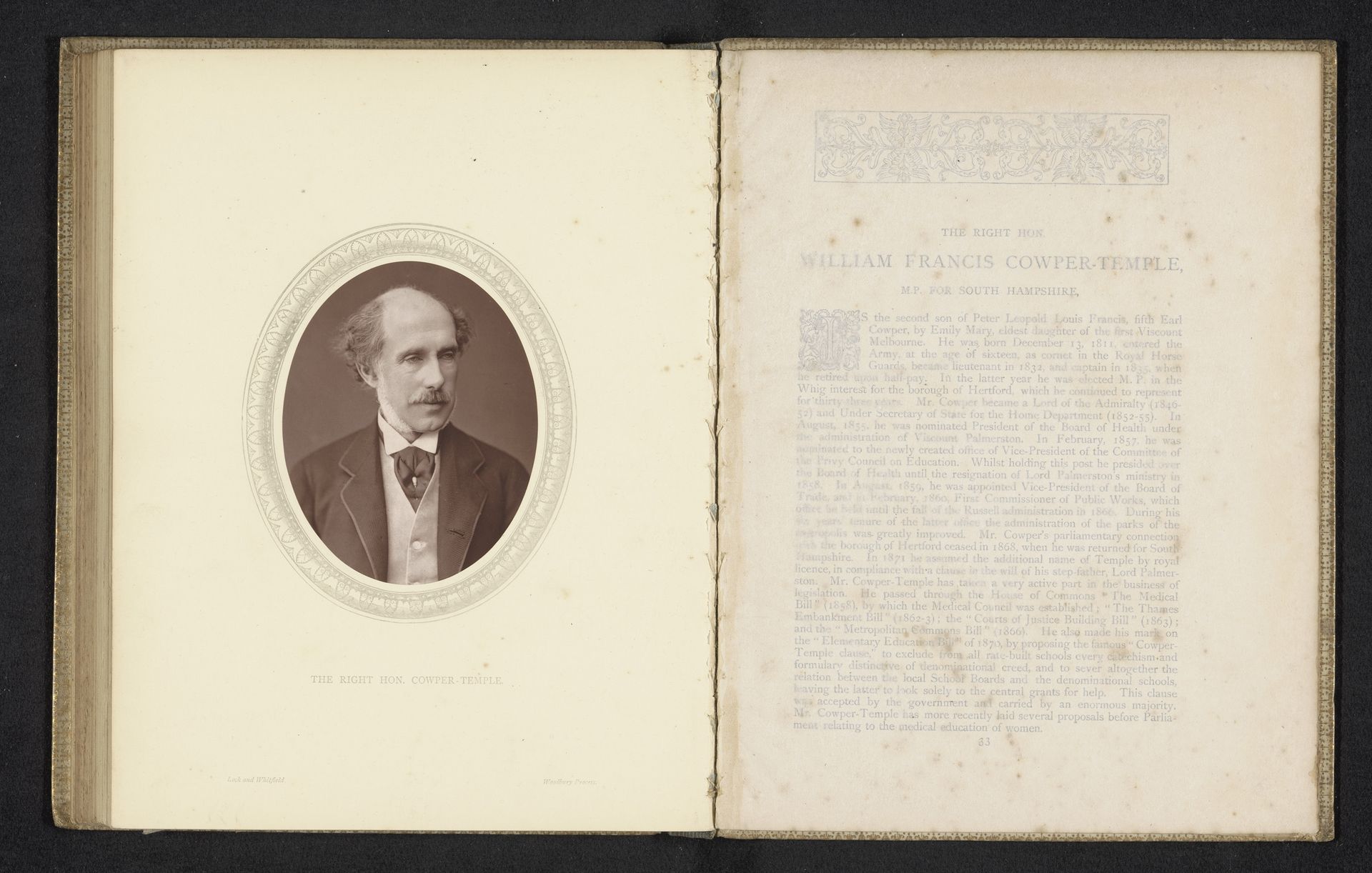 The right hon. Cowper-Temple by Lock & Whitfield