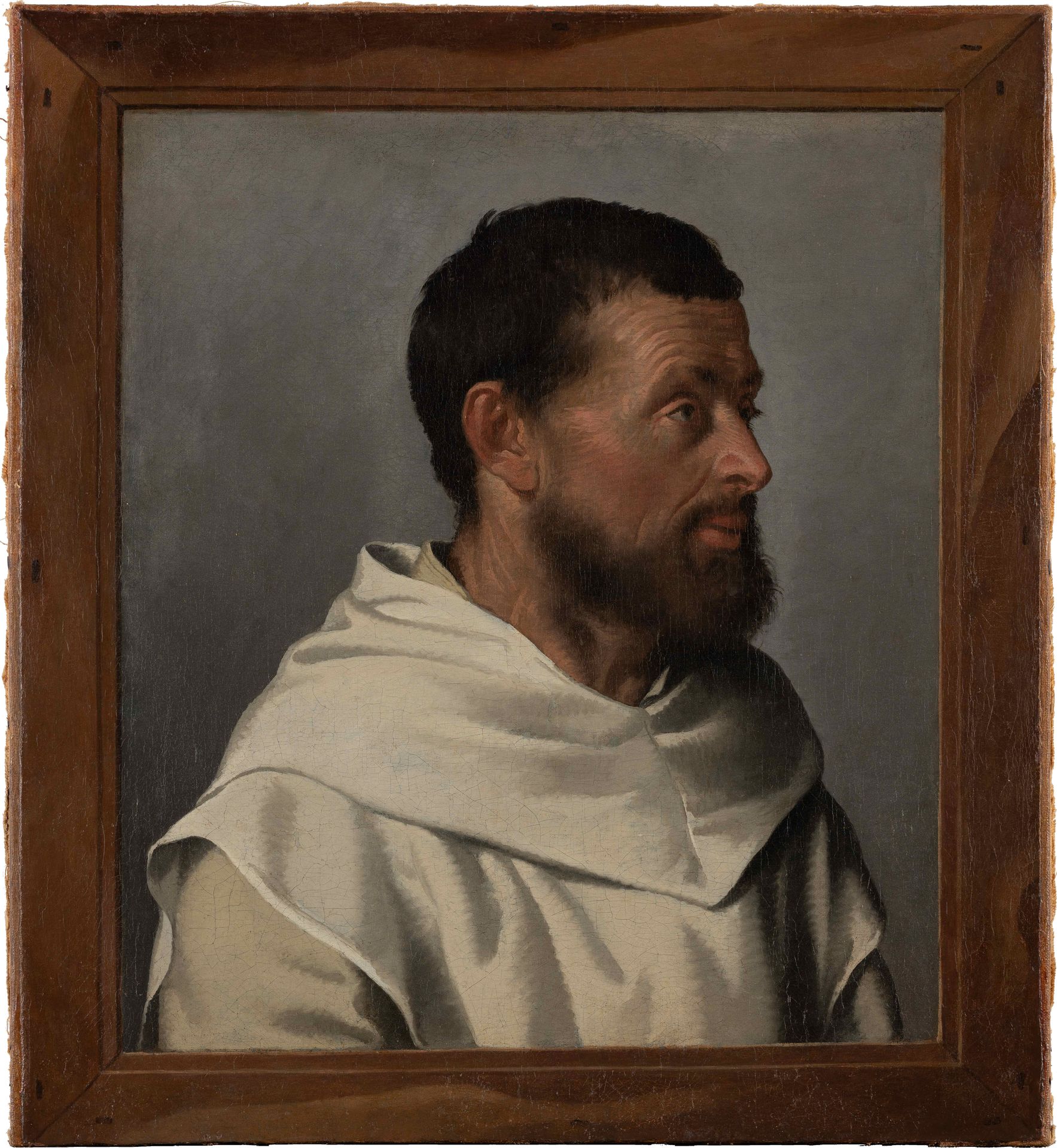 Portrait of a Lay Brother with a Fictive Frame by Giovanni Battista Moroni