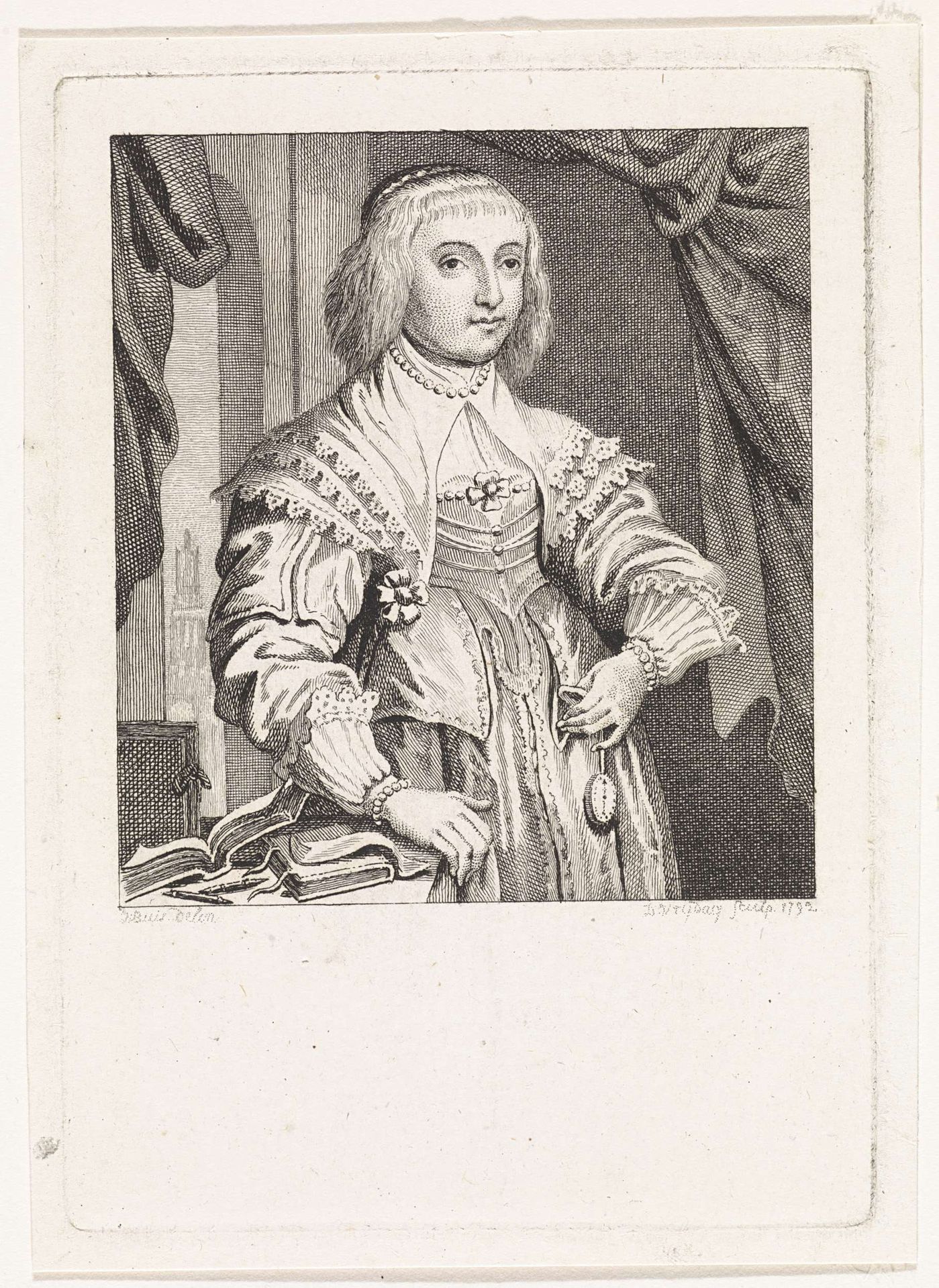 Portret van onbekende dame met horloge in hand by Daniël Vrijdag