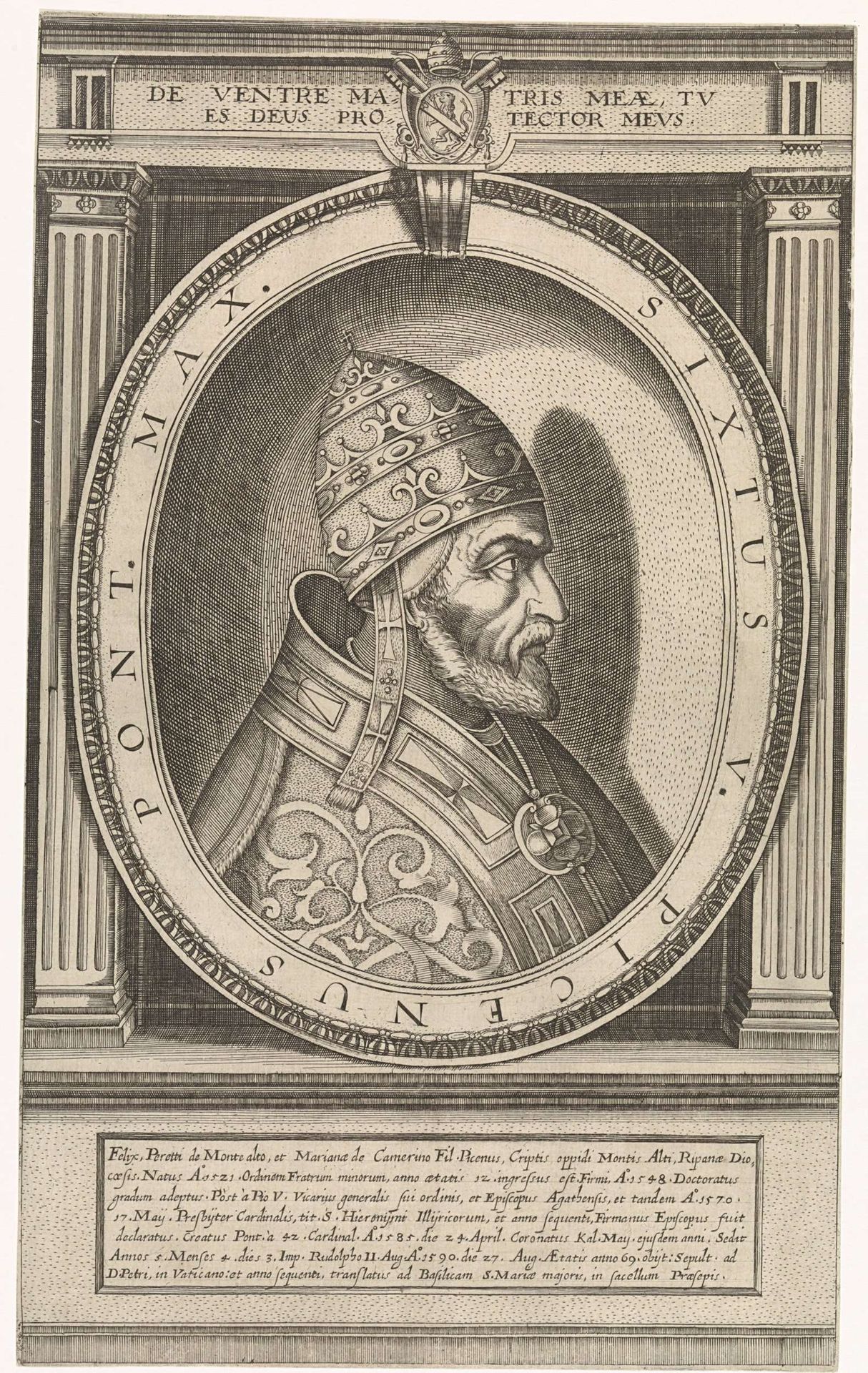 Portret van paus Sixtus V by Friedrich van Hulsen