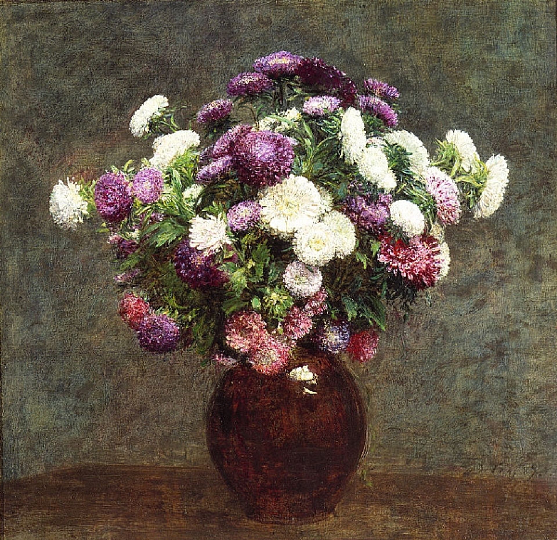 Asters in a Vase by Henri Fantin-Latour