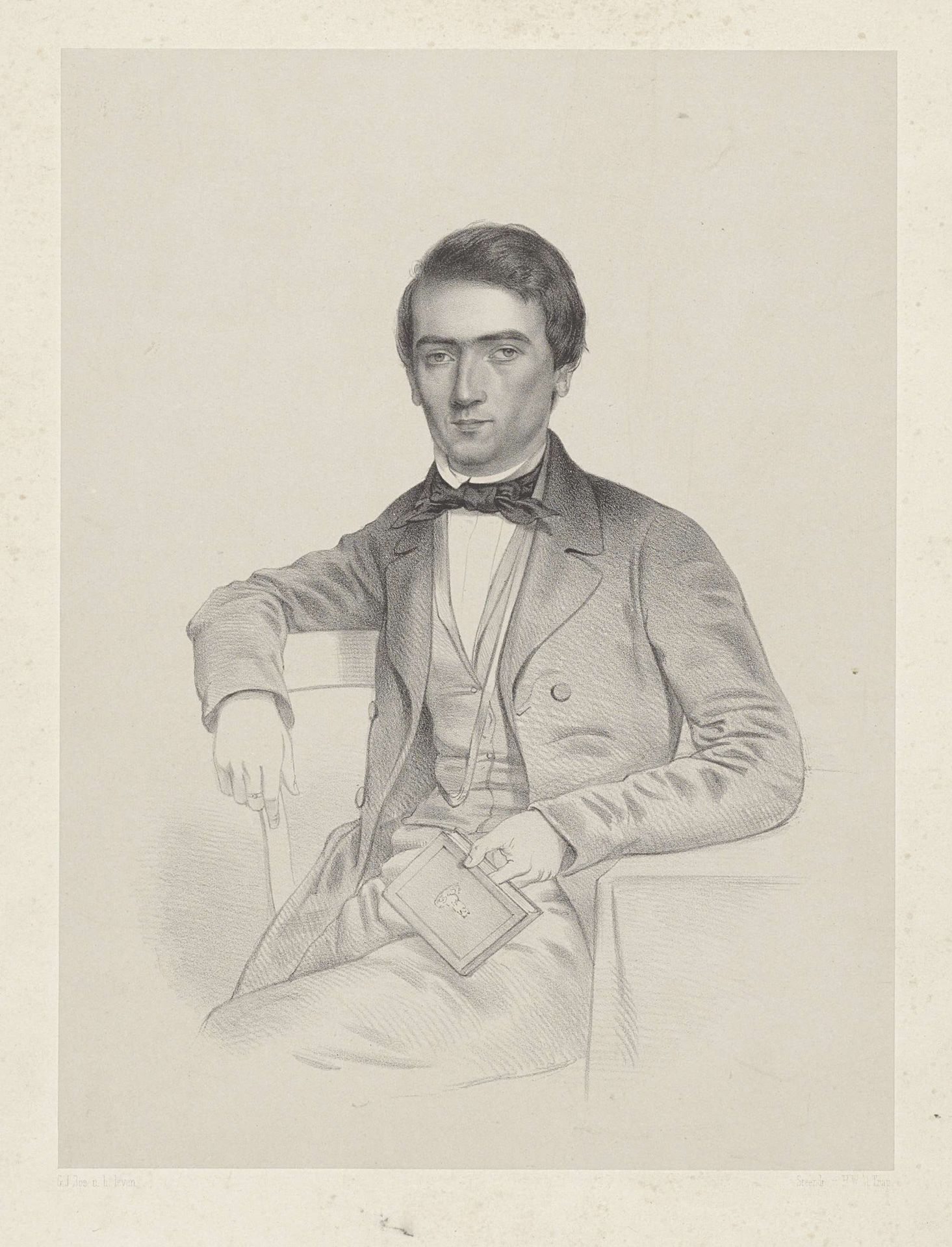 Portret van een onbekende man by Gerardus Johannes Bos