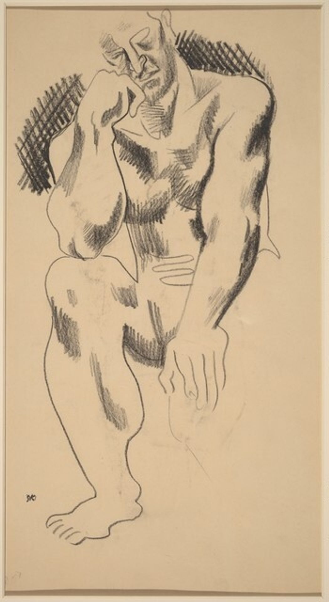 Seated Male Nude [verso] by Jan Matulka