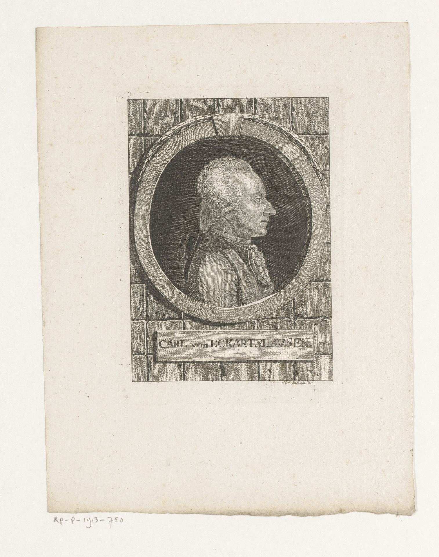 Portret van Karl von Eckartshausen by Johann Michael Mettenleiter