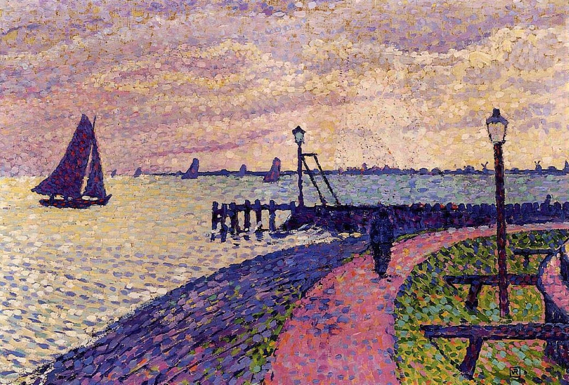 Port Entrance at Volendam by Theo van Rysselberghe