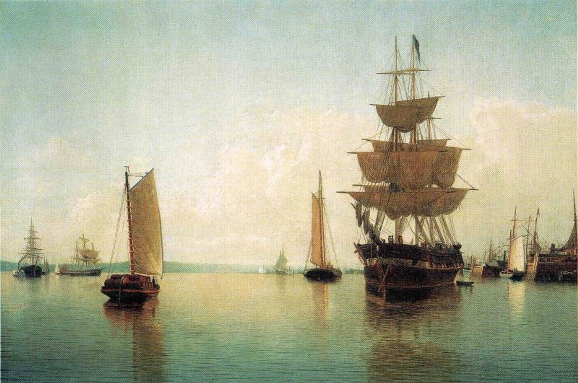 East River Off Lower Manhattan by William Bradford