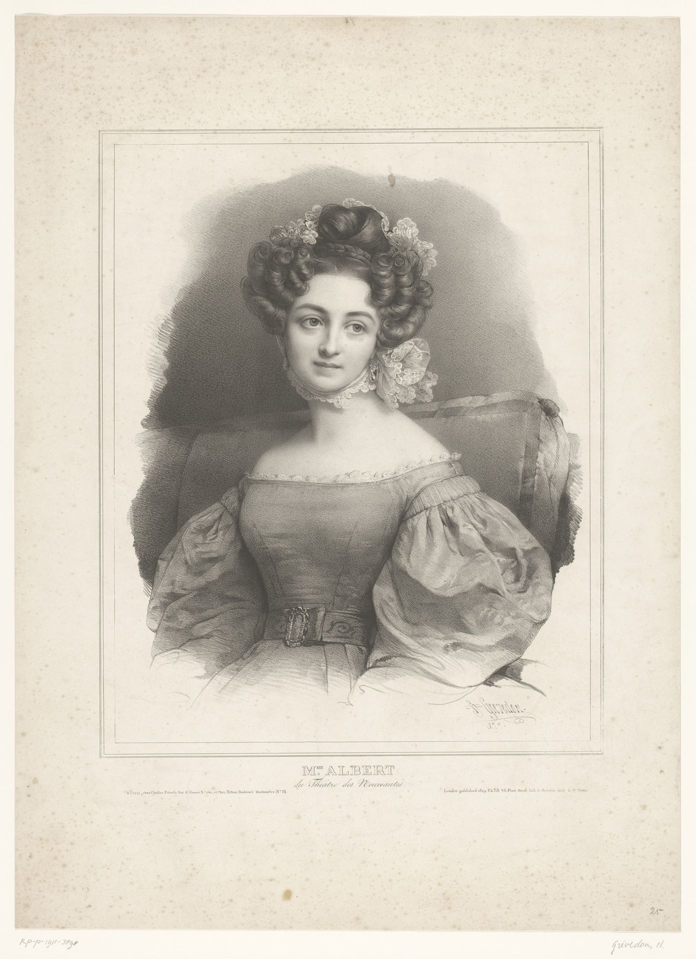 Portret van Madame Albert by Henri Grevedon