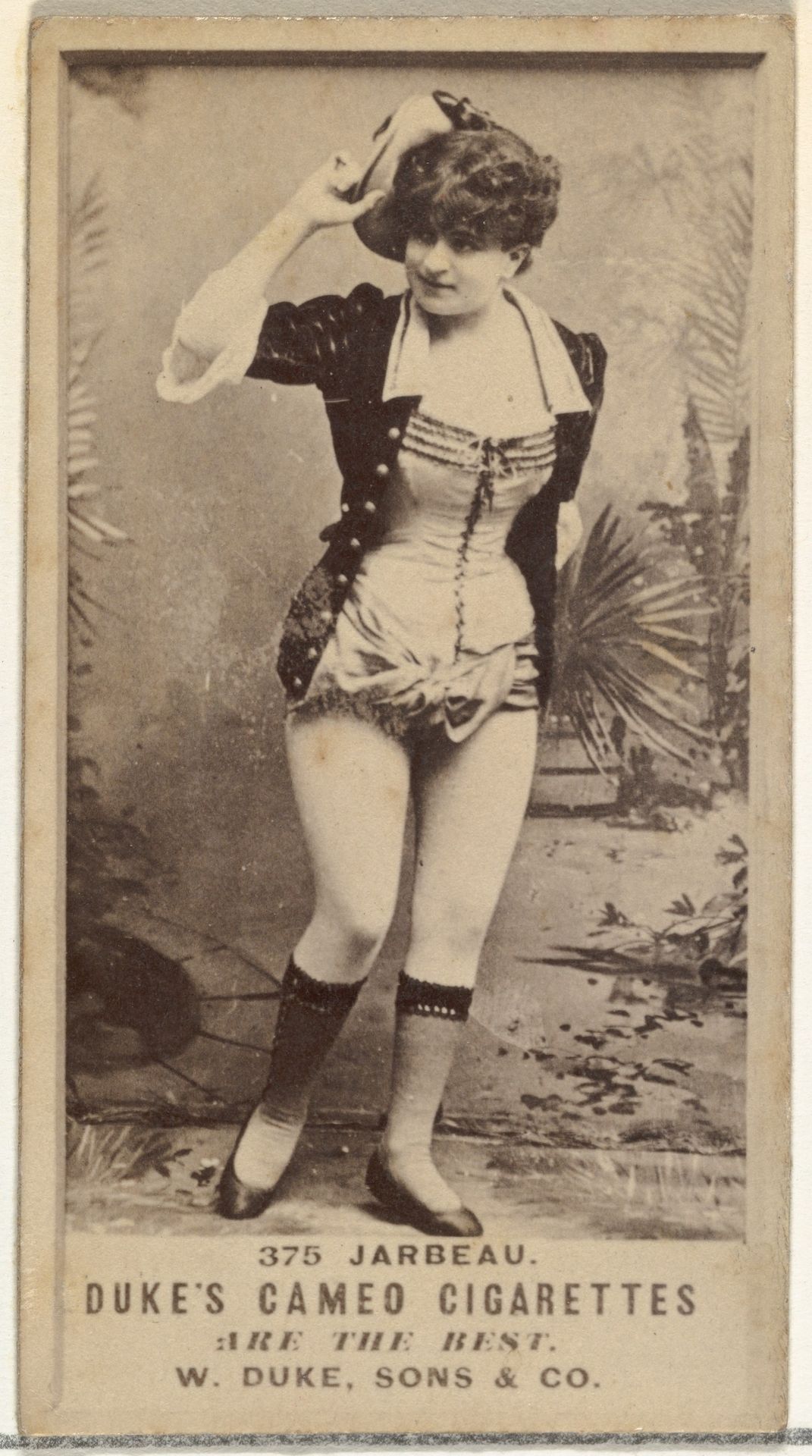 Card Number 375, Miss Jarbeau, from the Actors and Actresses series (N145-5) issued by Duke Sons & Co. to promote Cameo Cigarettes by W. Duke, Sons & Co.
