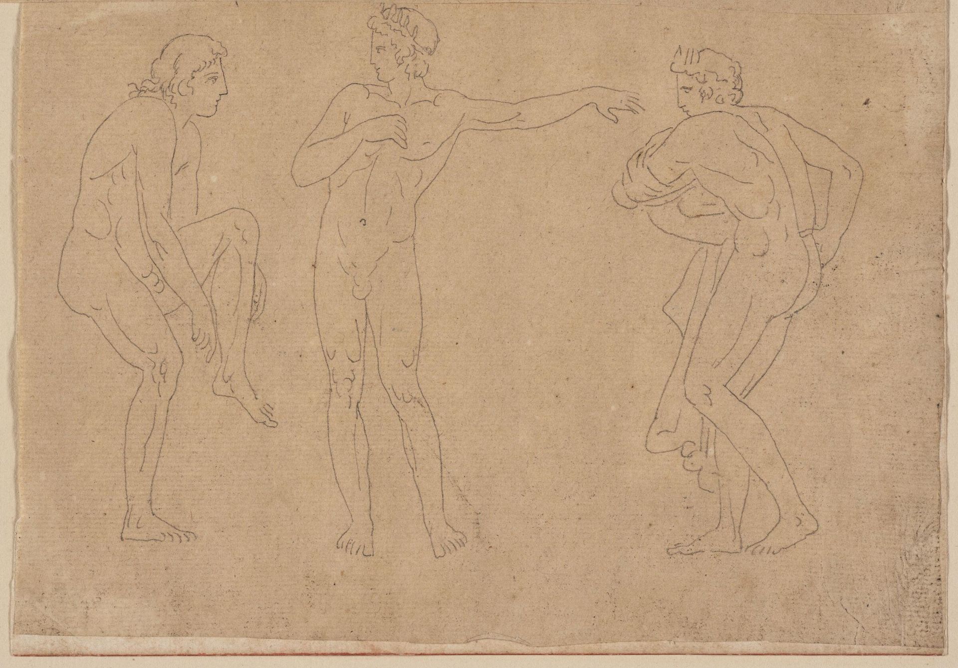 Three Nude Male Bathers (The Roman Album) by Jacques-Louis David