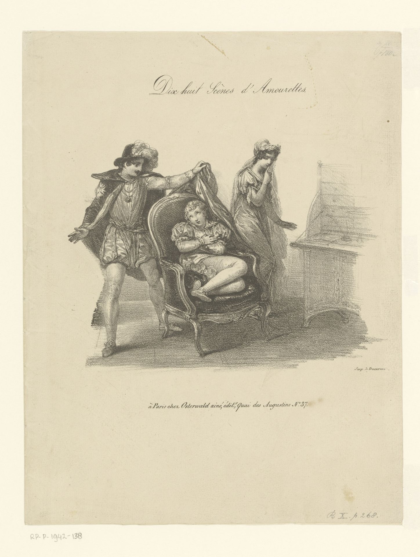 Omslag voor achttien prenten met liefdestaferelen by Charles Philipon