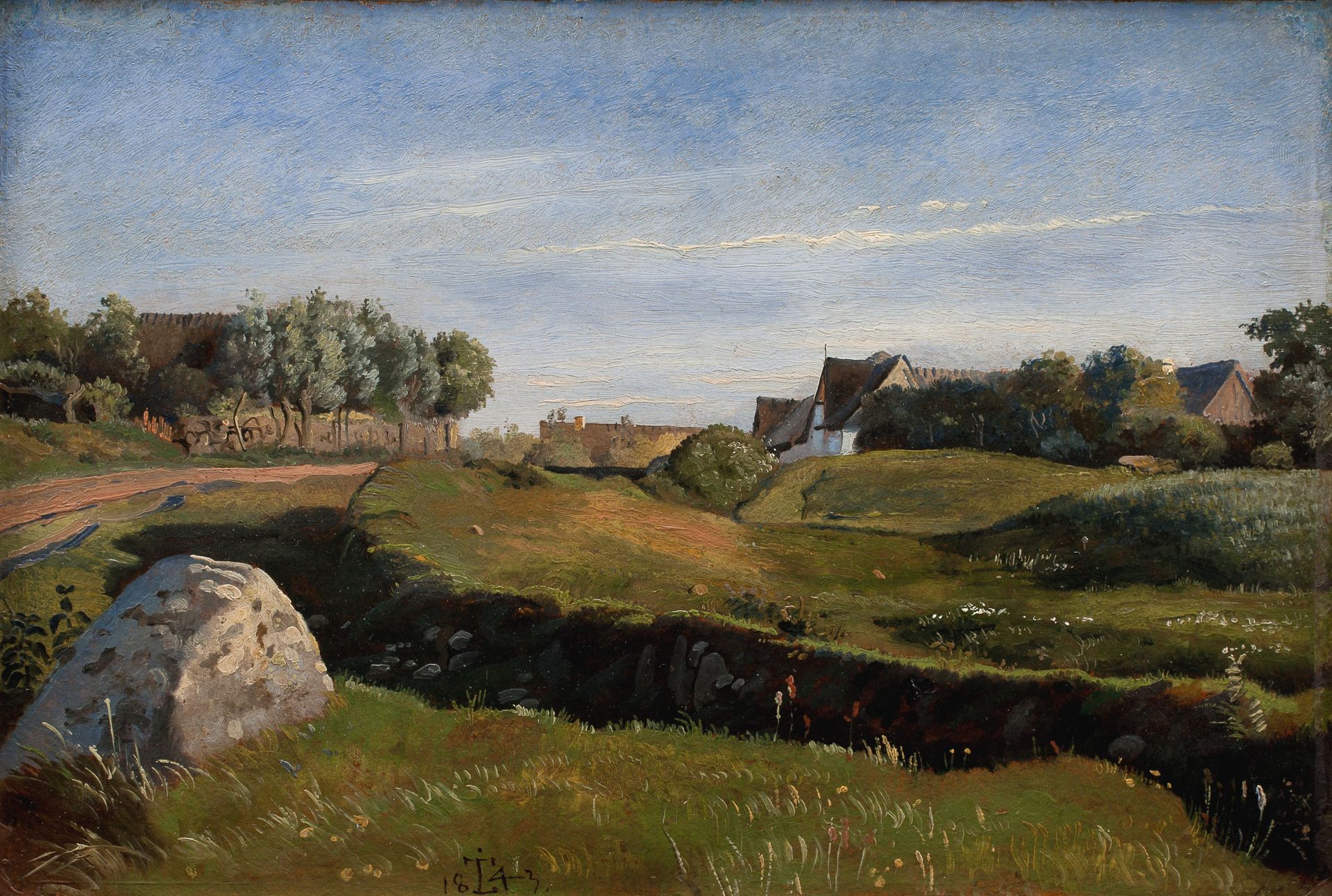 Landscape near Vejby seen from the North. Afternoon Light by Johan Thomas Lundbye